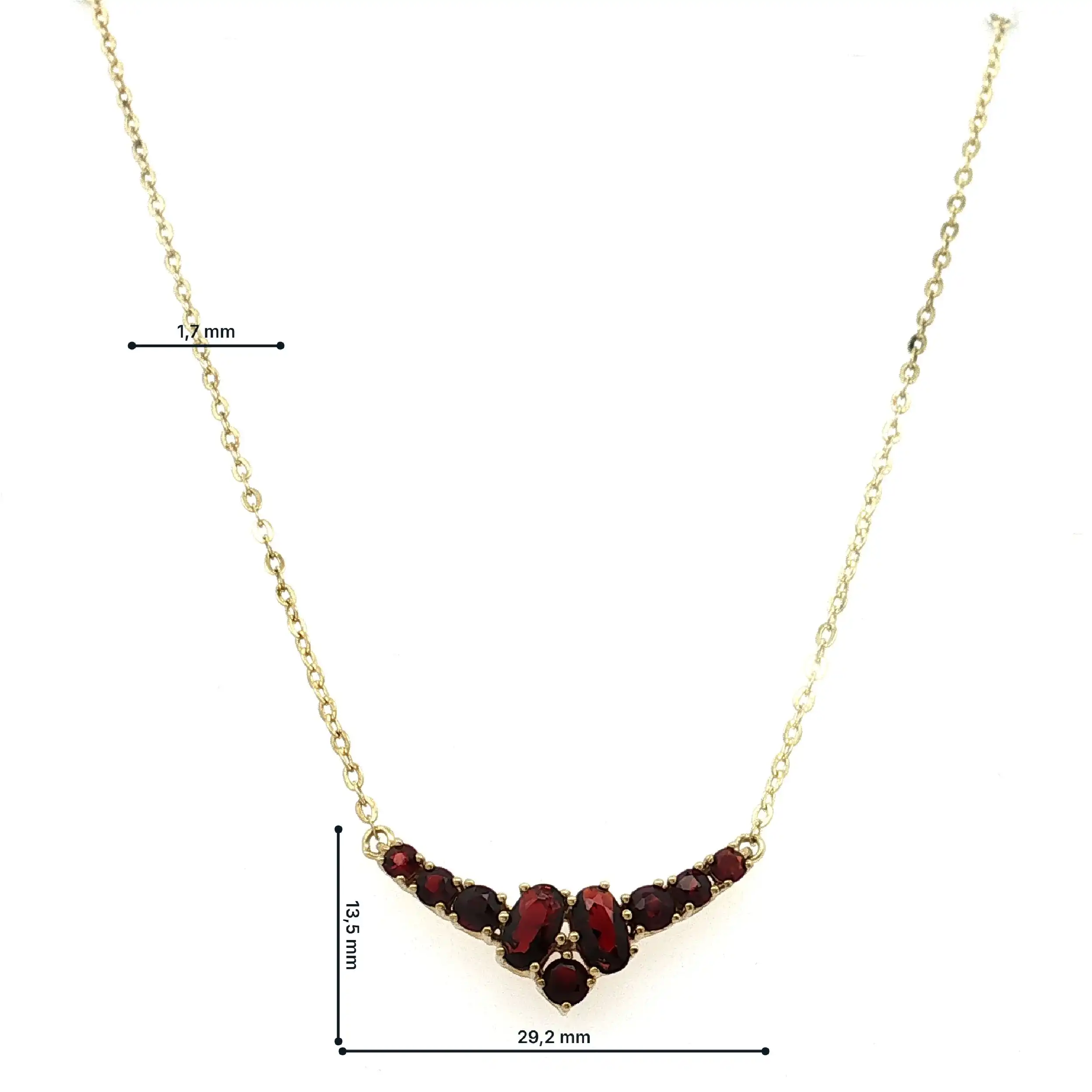Collier Gelbgold mit Granat