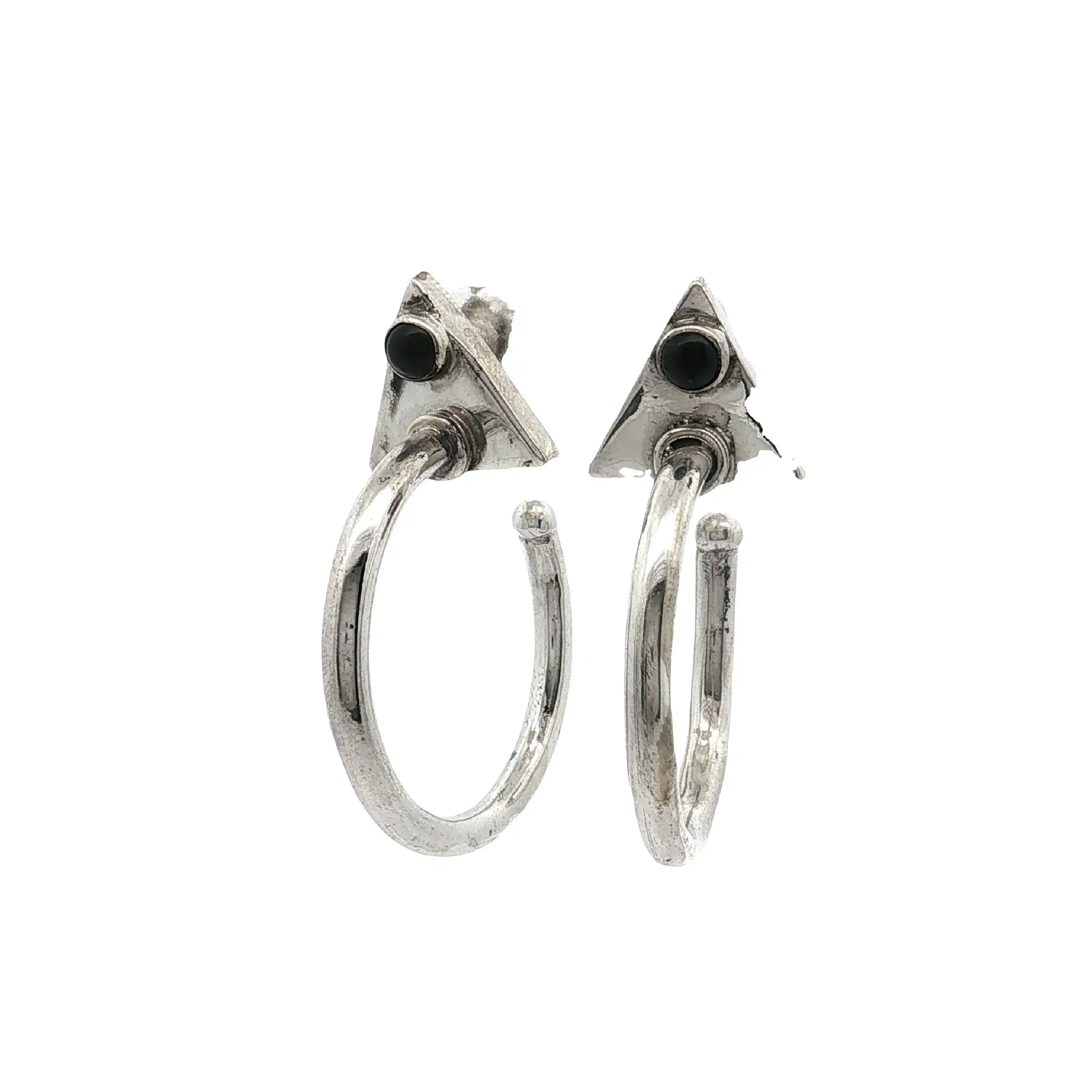 Paar Ohrstecker Silber mit Onyx