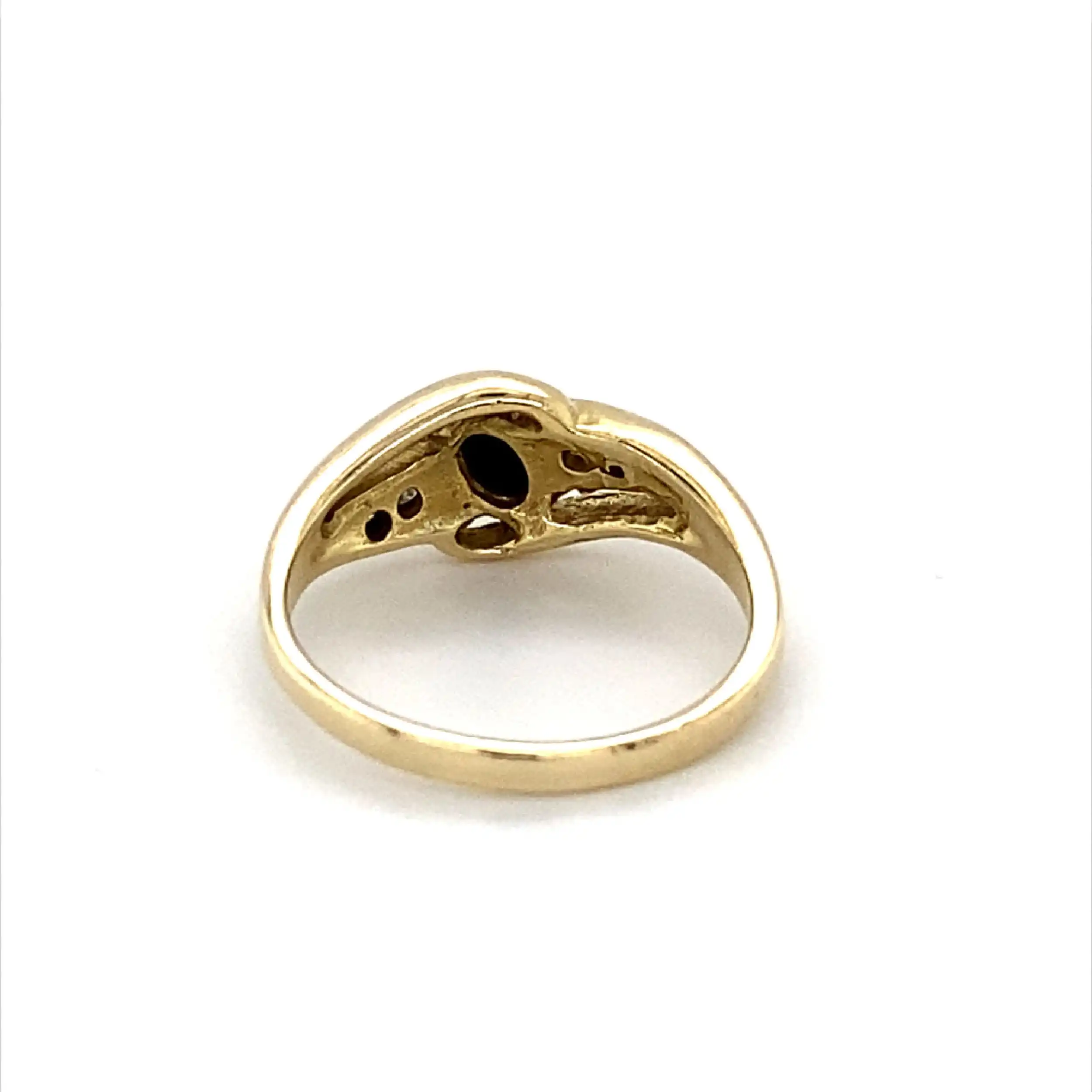 Ring Gelbgold mit blauem Farbstein und Zirkonia Ring Gelbgold mit blauem Farbstein und Zirkonia