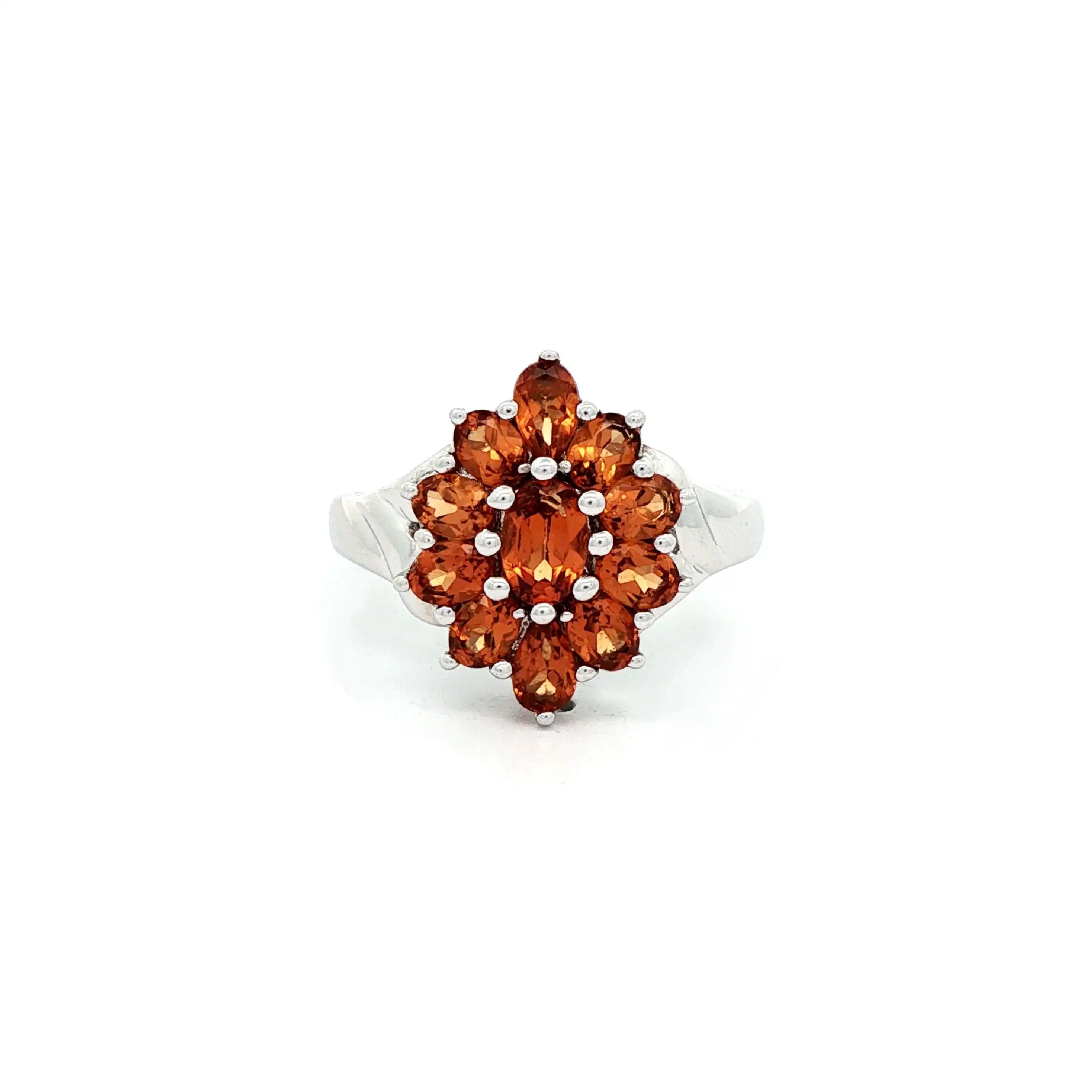Ring Silber mit orangefarbenen Farbsteinen