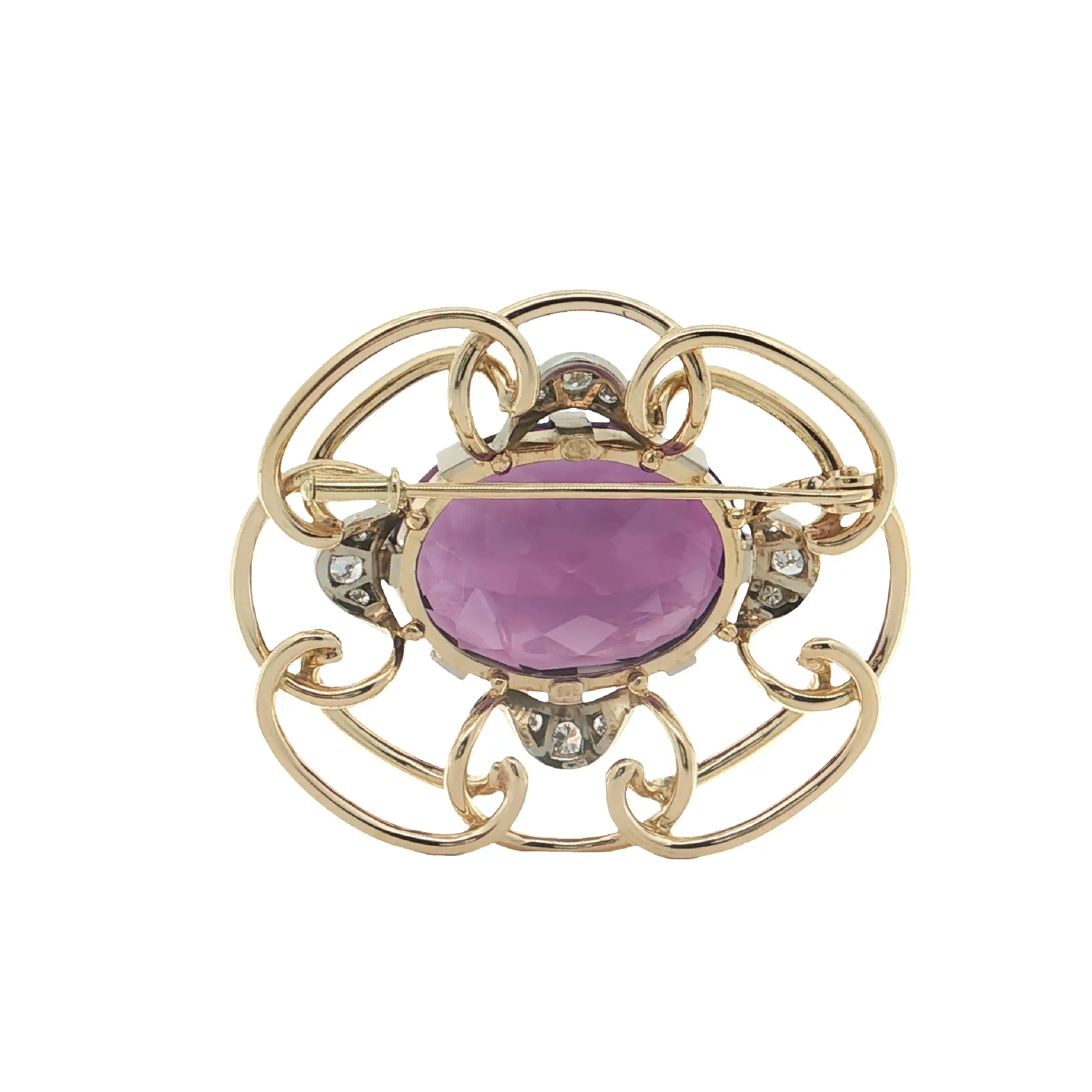 Brosche Bicolor mit Amethyst und Brillanten Brosche Bicolor mit Amethyst und Brillanten