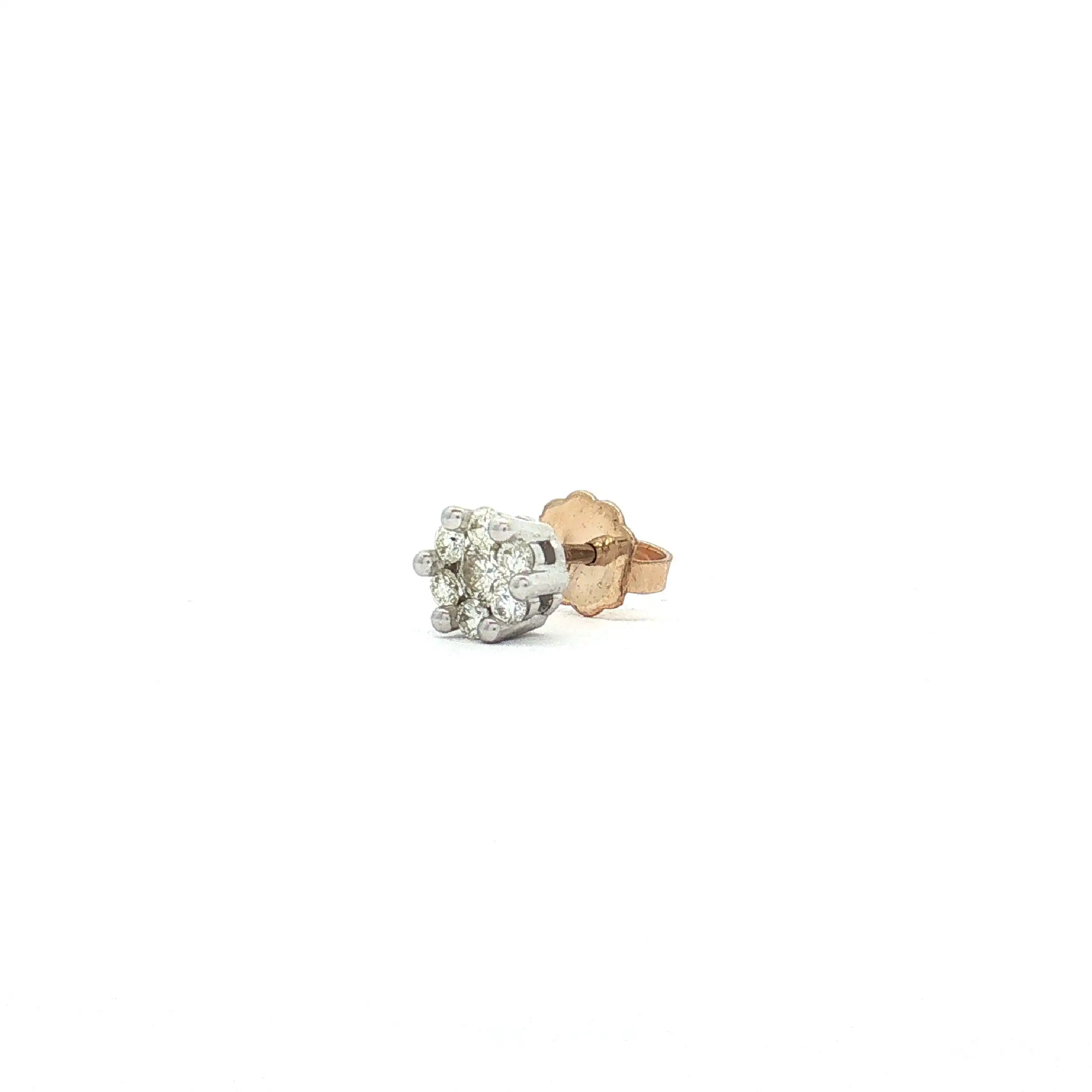 Einzelner Ohrstecker Bicolor mit Brillant Einzelner Ohrstecker Bicolor mit Brillant
