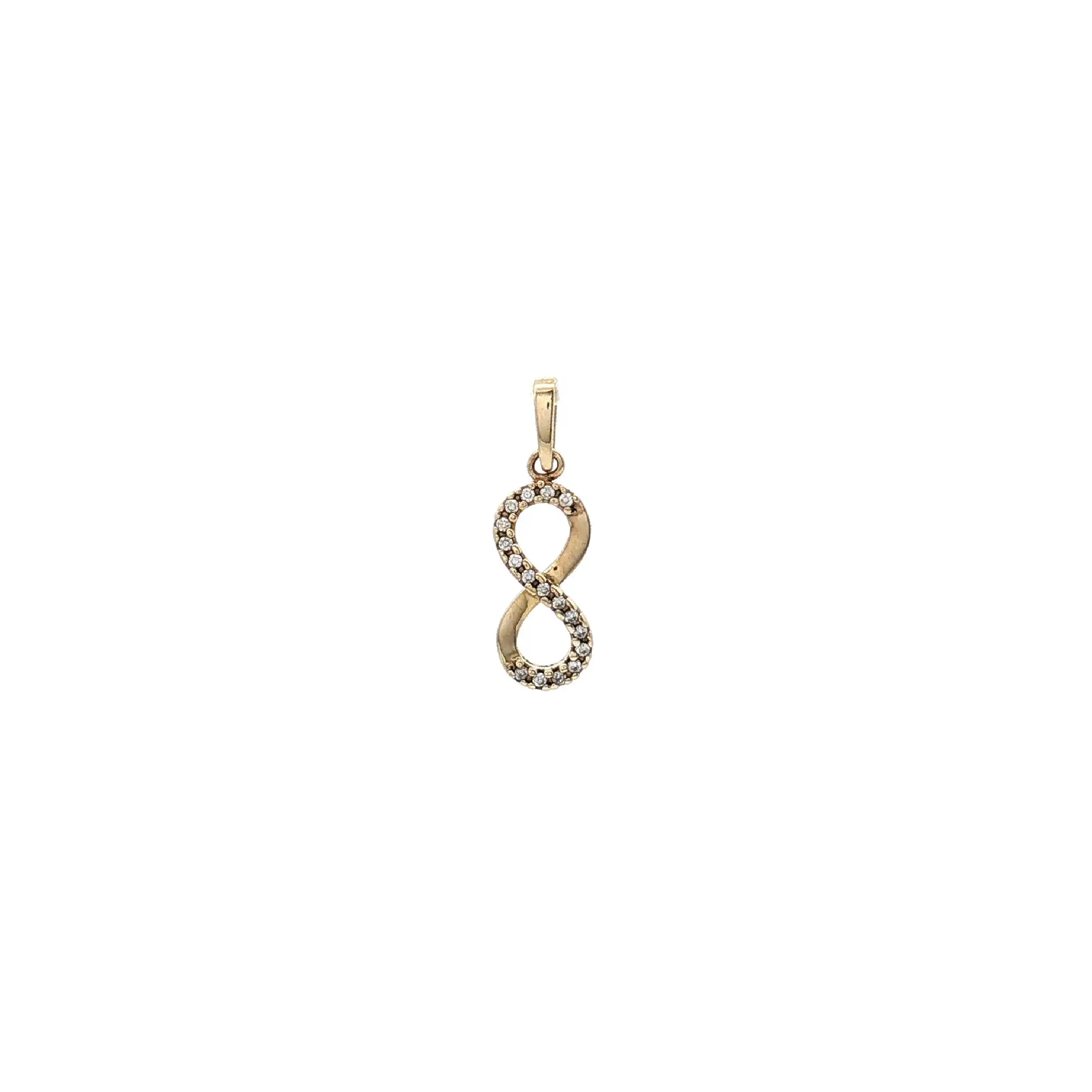 Unendlichkeitsanhängerchen Gelbgold mit Zirkonia