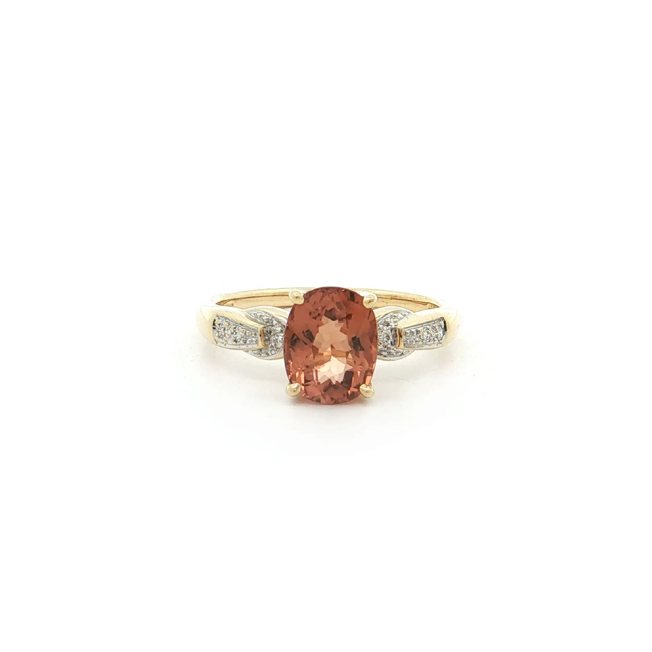 Ring Bicolor mit Kupfer-Turmalin und Brillanten, mit Echtheitszertifikat