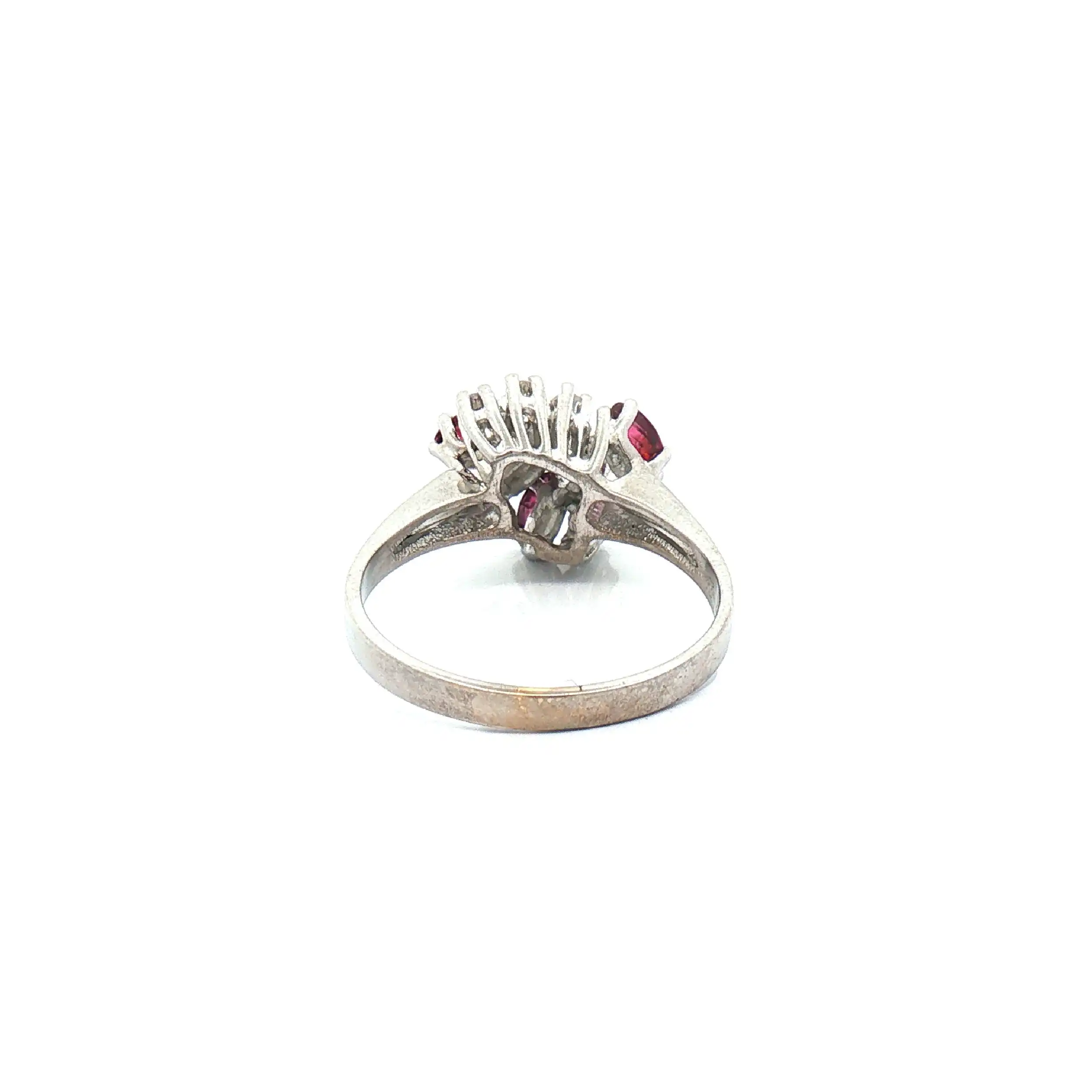 Ring Weißgold mit Diamanten und Rubin Ring Weißgold mit Diamanten und Rubin