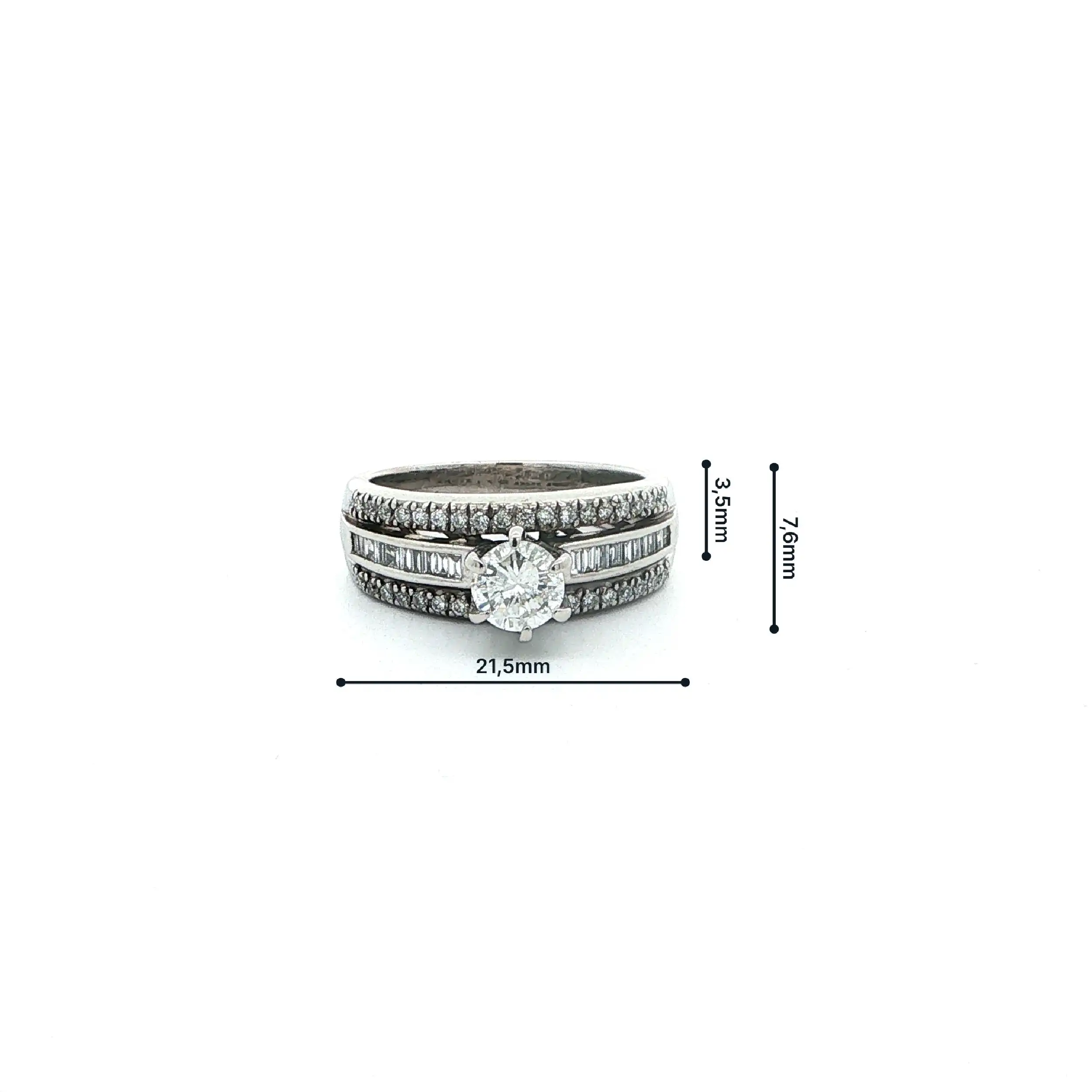 Ring Weißgold mit Brillanten, graviert mit 0,29ct. & 0,26ct.