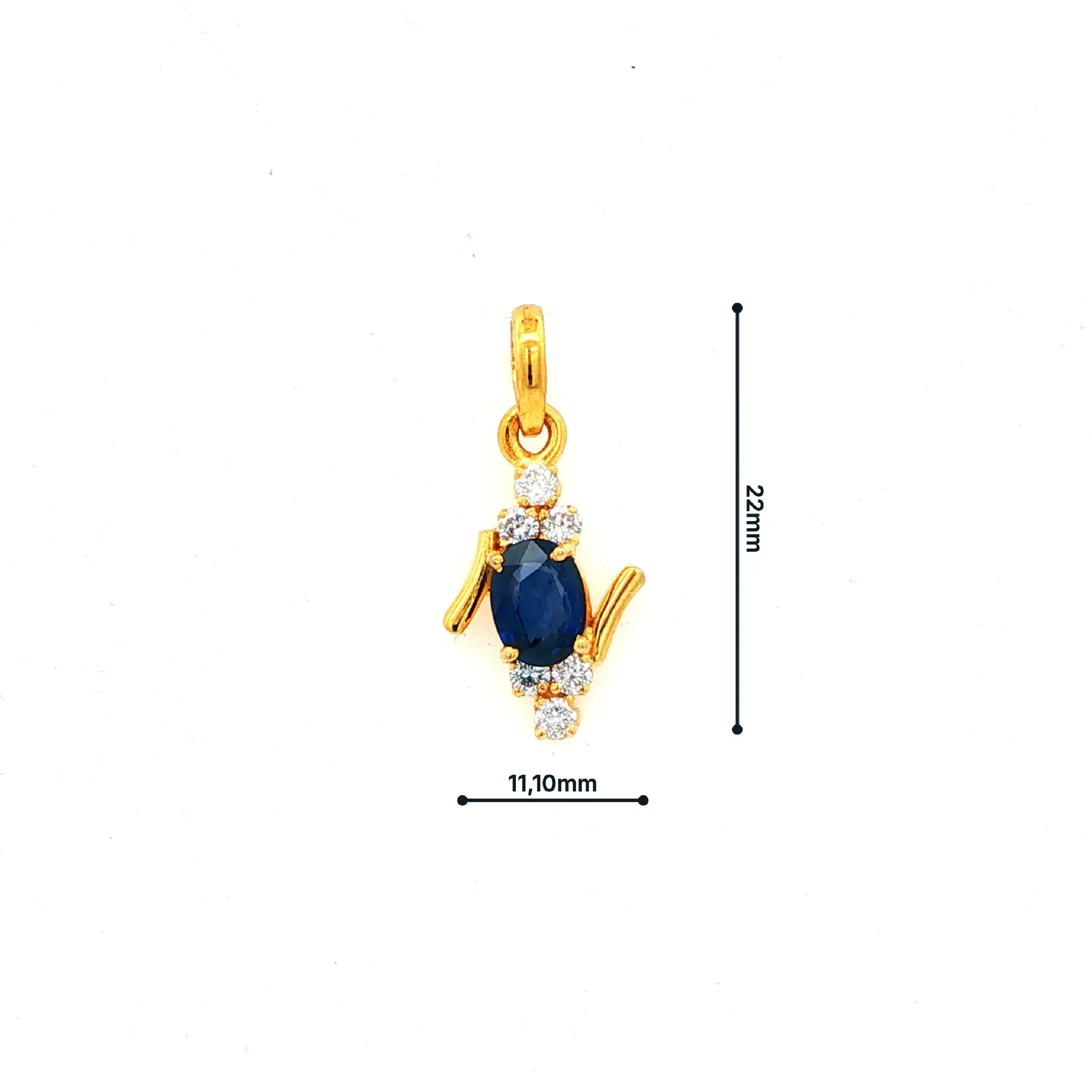 Anhänger Gelbgold mit Brillanten und blauen Farbstein Anhänger Gelbgold mit Brillanten und blauen Farbstein