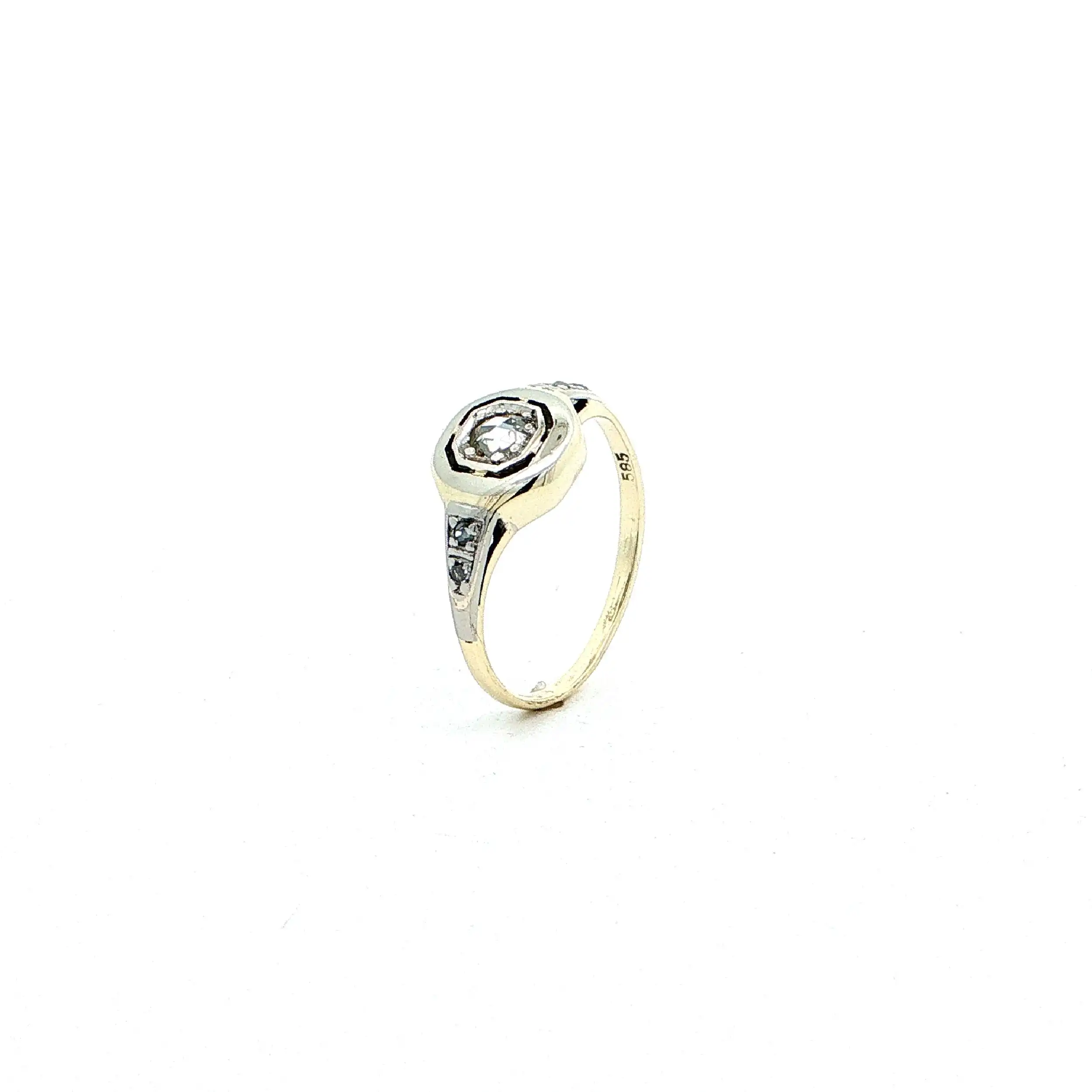 Ring Bicolor mit Diamantrosen
