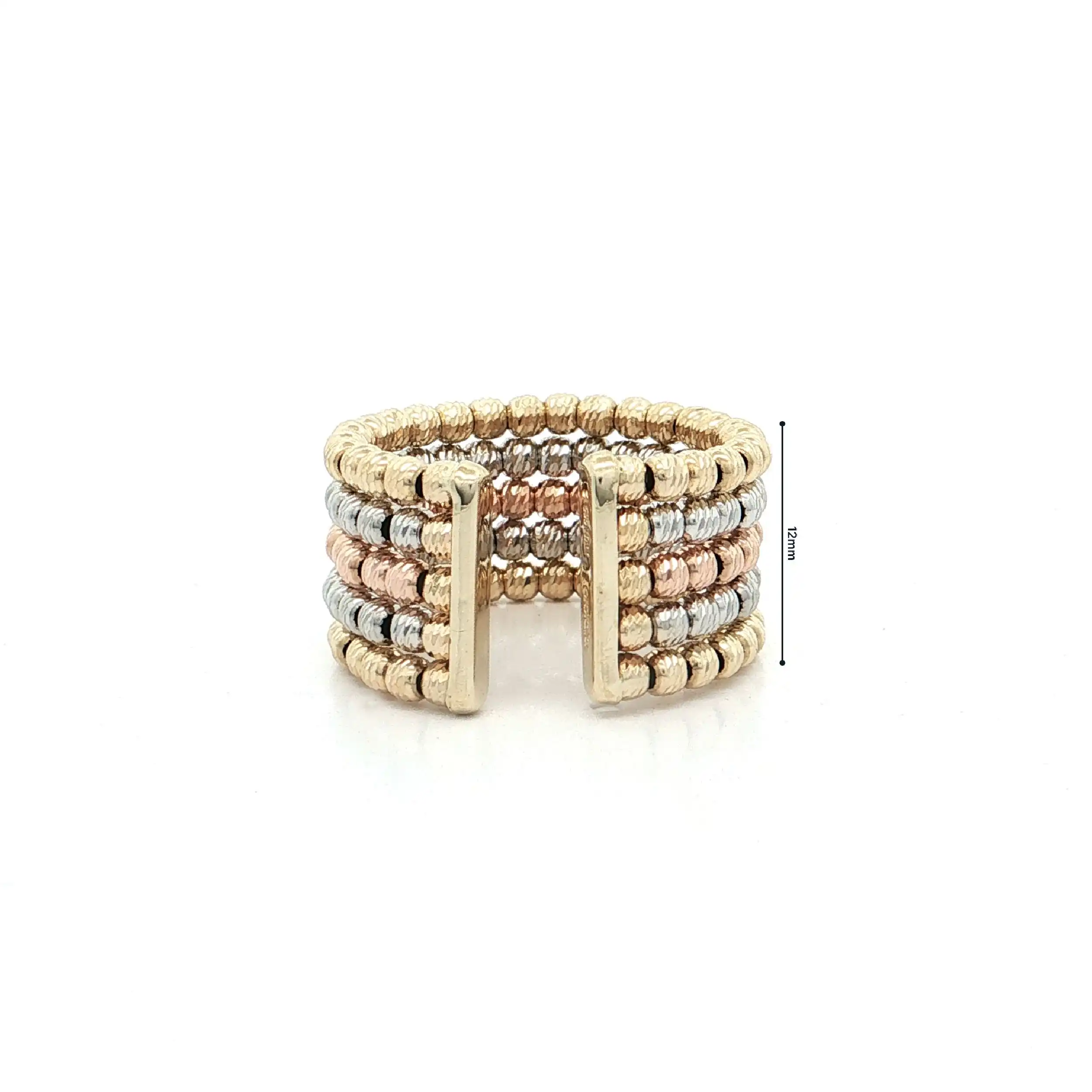 Ring Tricolor mit Kügelchen diamantiert