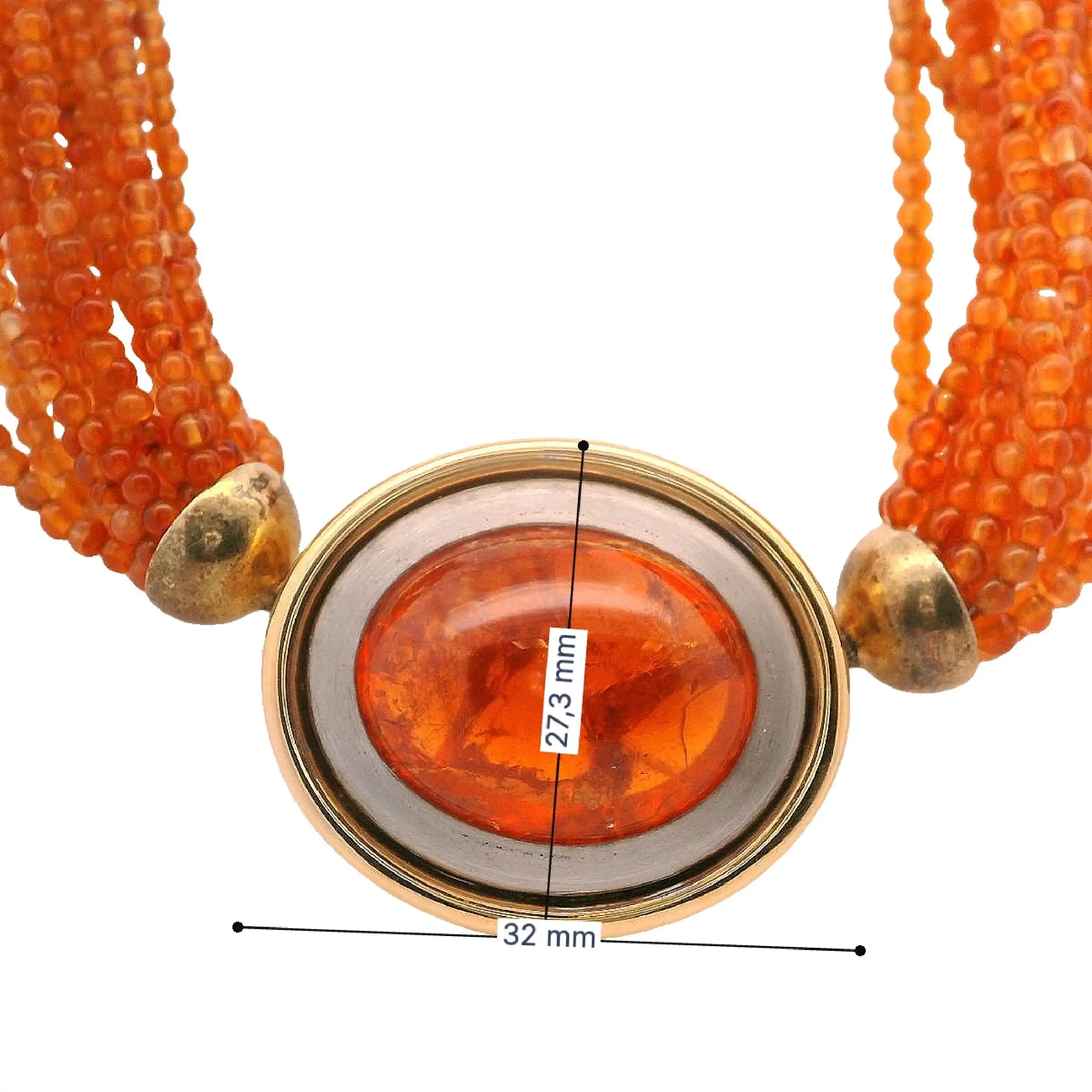 Collier mit Bernstein und Gelbgold Collier mit Bernstein und Gelbgold