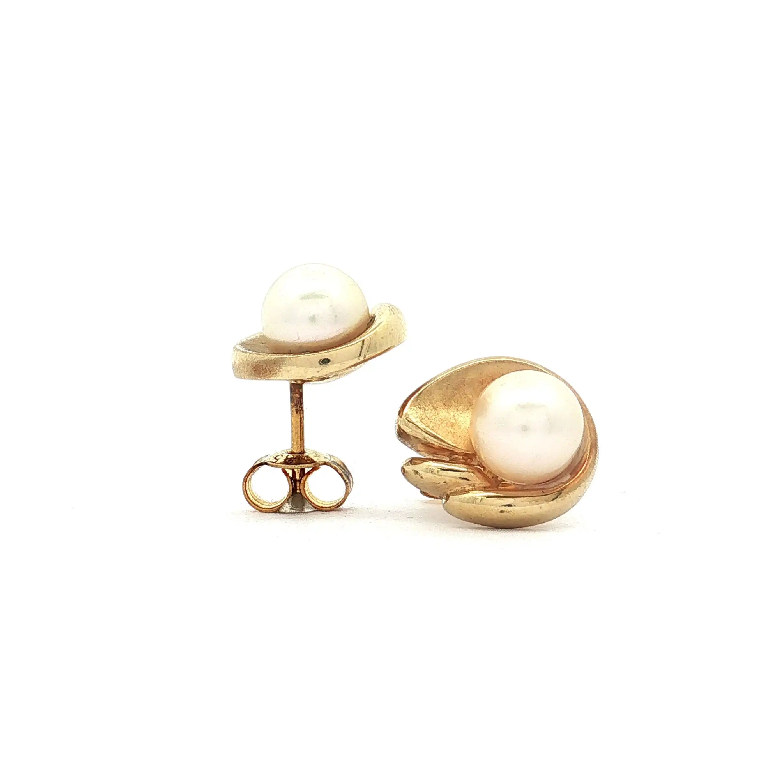 Ohrstecker Gelbgold mit Perlen
