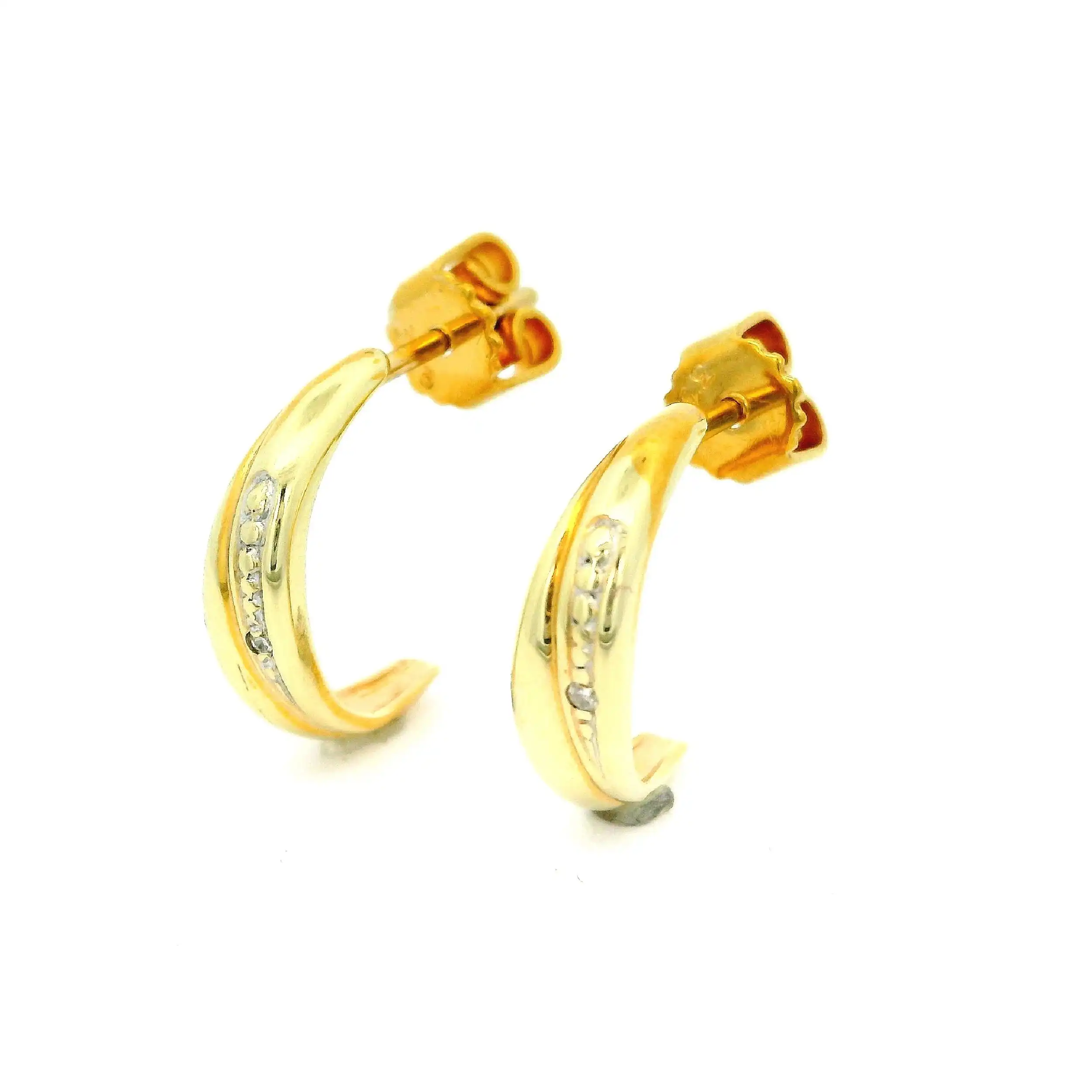 Halbcreolen Bicolor mit Diamant