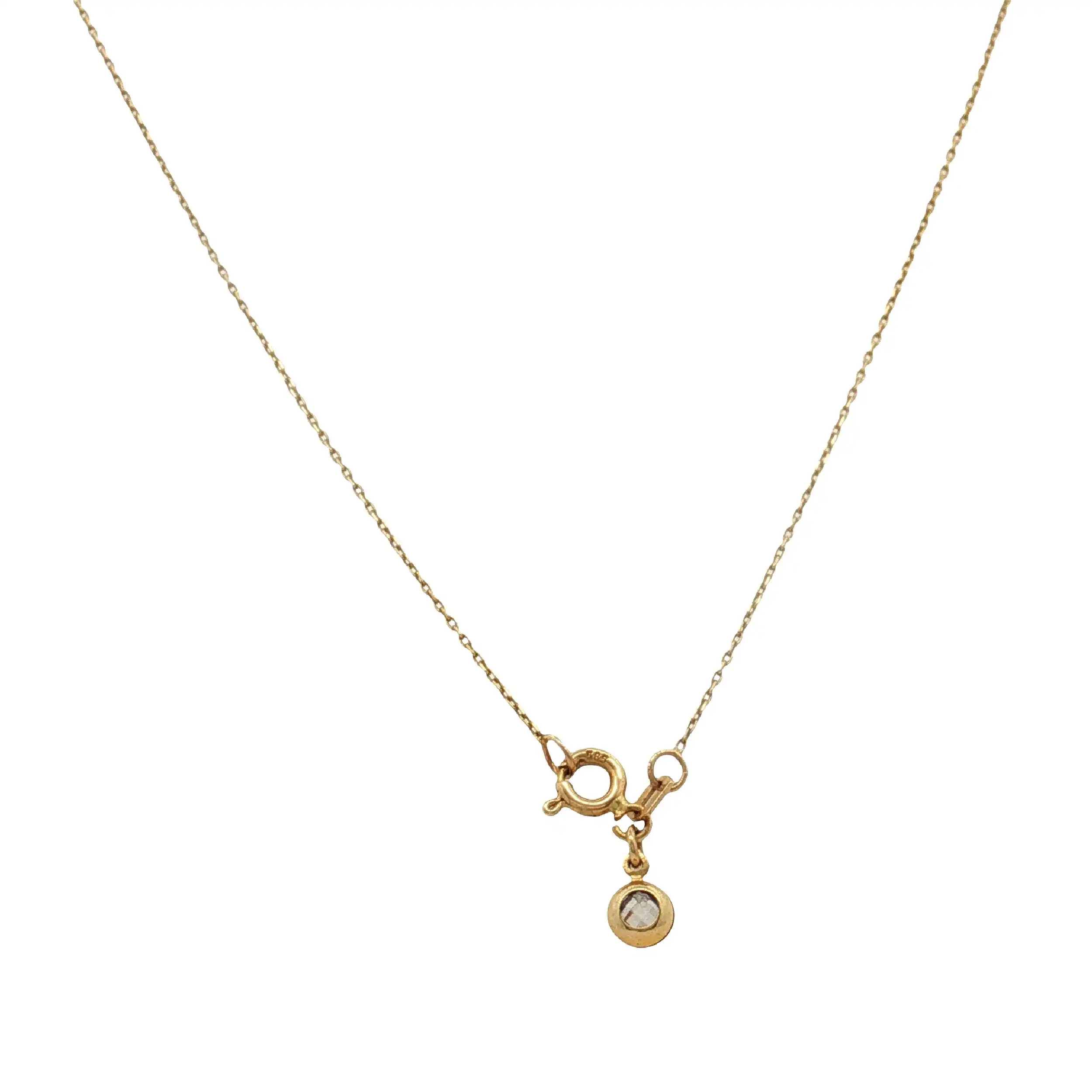 Kette mit Anhänger "J" Gelbgold und Zirkoniastein Kette mit Anhänger "J" Gelbgold und Zirkoniastein