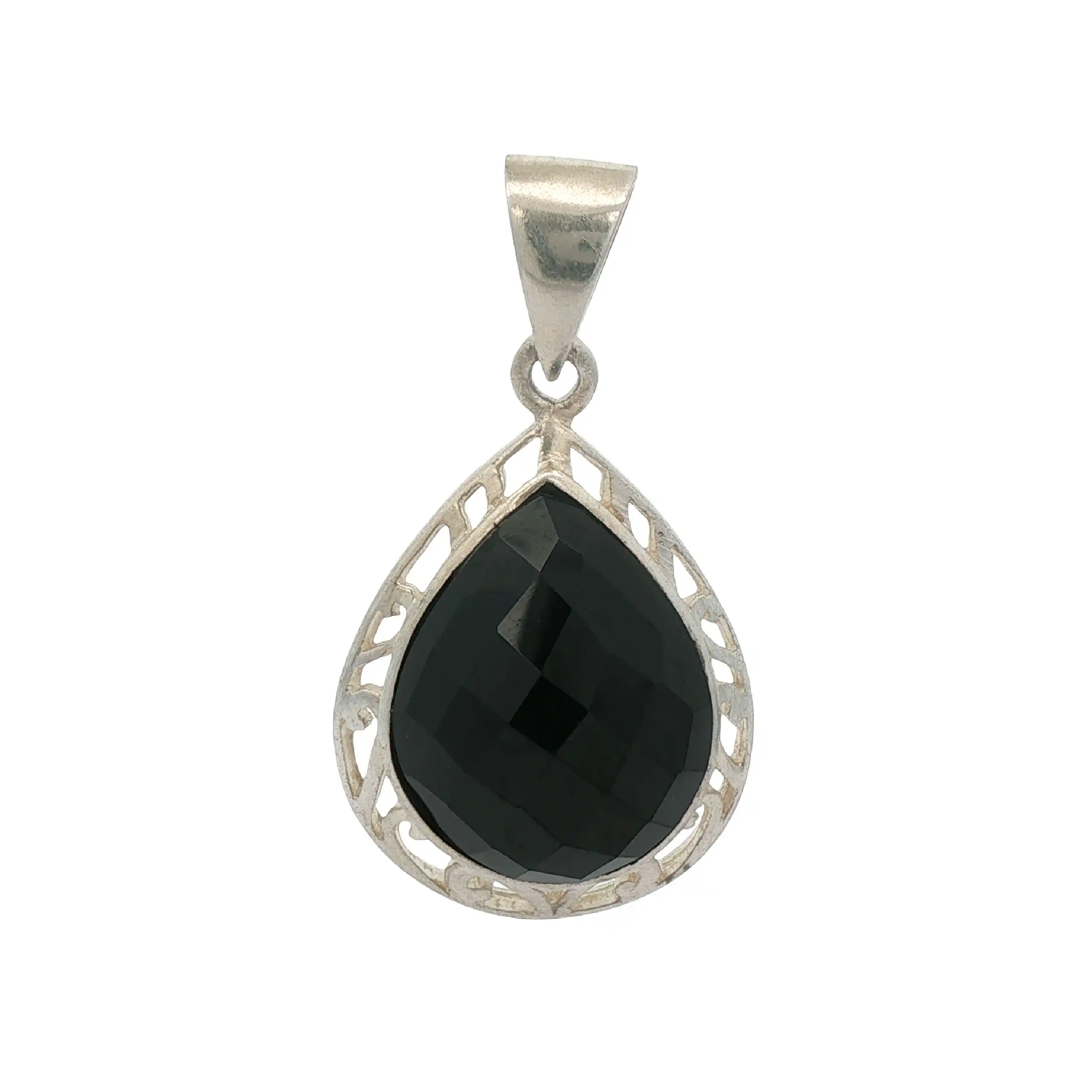 Anhänger Silber mit schwarzem Farbstein