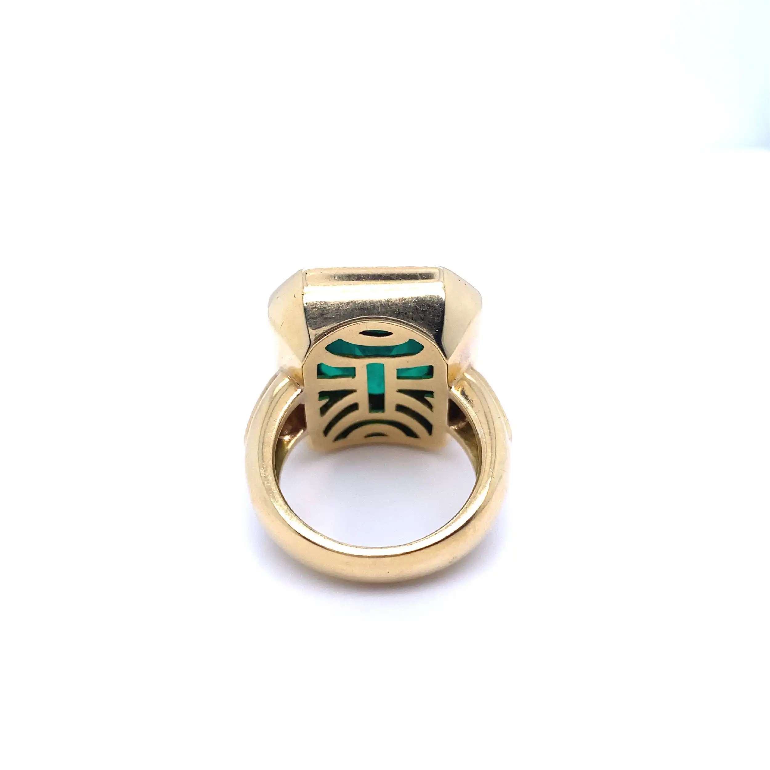 Ring Gelbgold mit Beryll Triplette und 22 Brillanten, graviert mit 1,4ct. Ring Gelbgold mit Beryll Triplette und 22 Brillanten, graviert mit 1,4ct.
