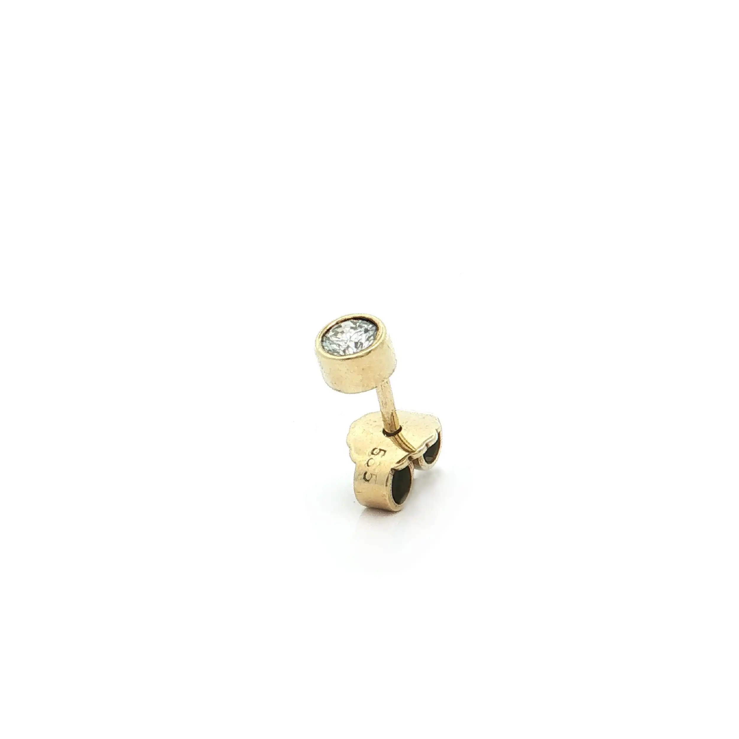 Einzelner Ohrstecker Gelbgold mit Brillant Einzelner Ohrstecker Gelbgold mit Brillant