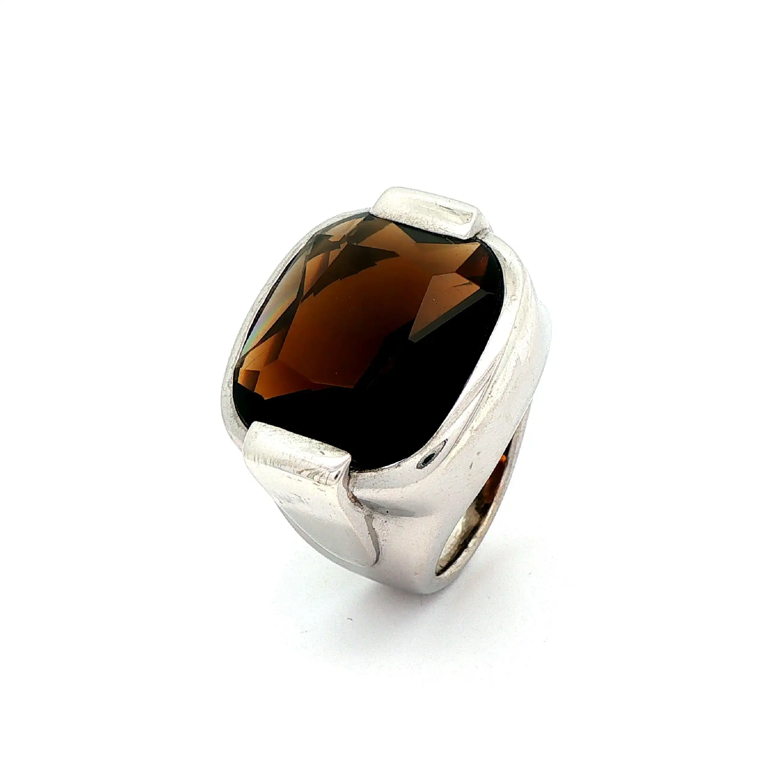 Ring Silber mit braunem Farbstein