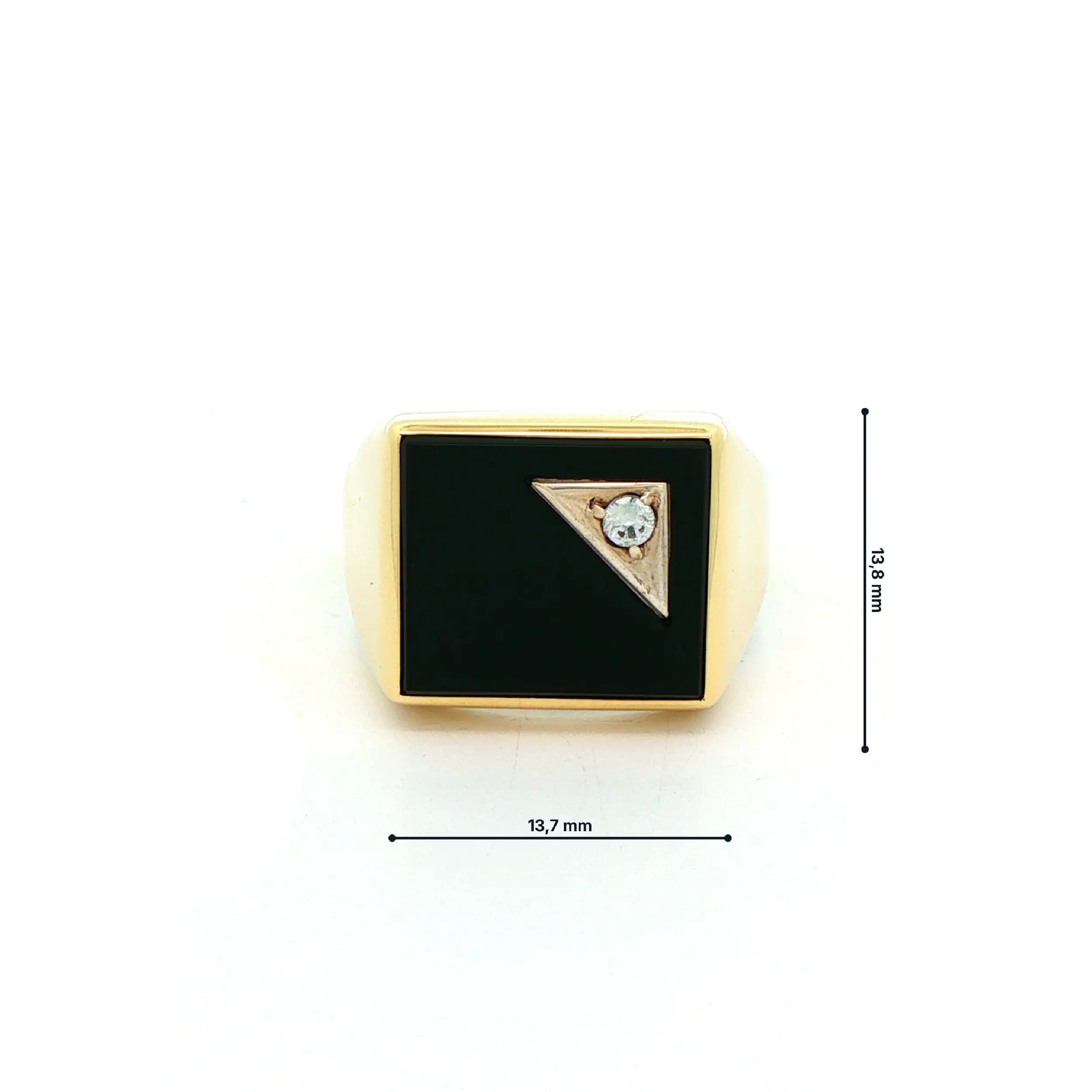 Ring Gelbgold mit Onyx und Farbstein Ring Gelbgold mit Onyx und Farbstein
