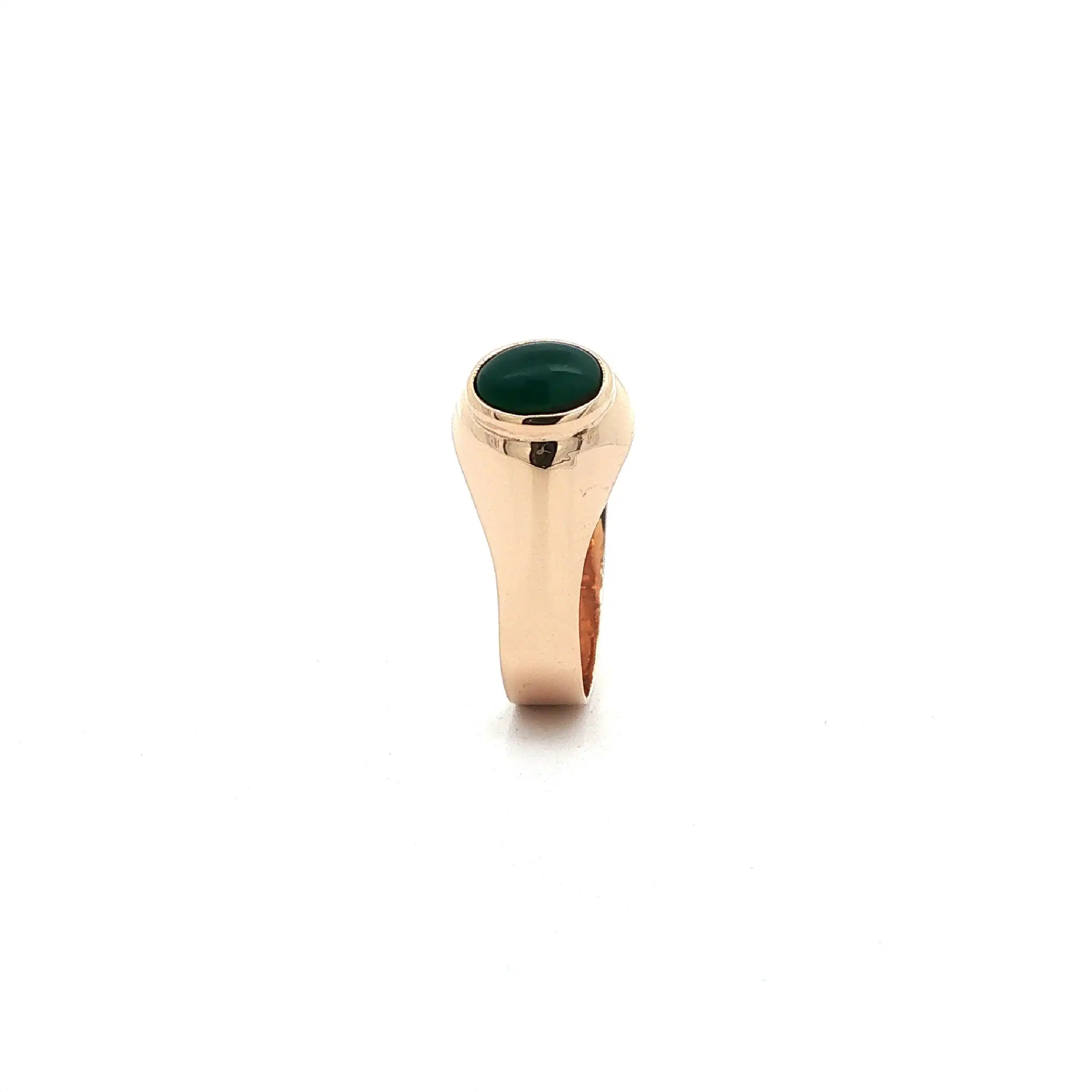 Ring Roségold mit grünem Cabochonstein