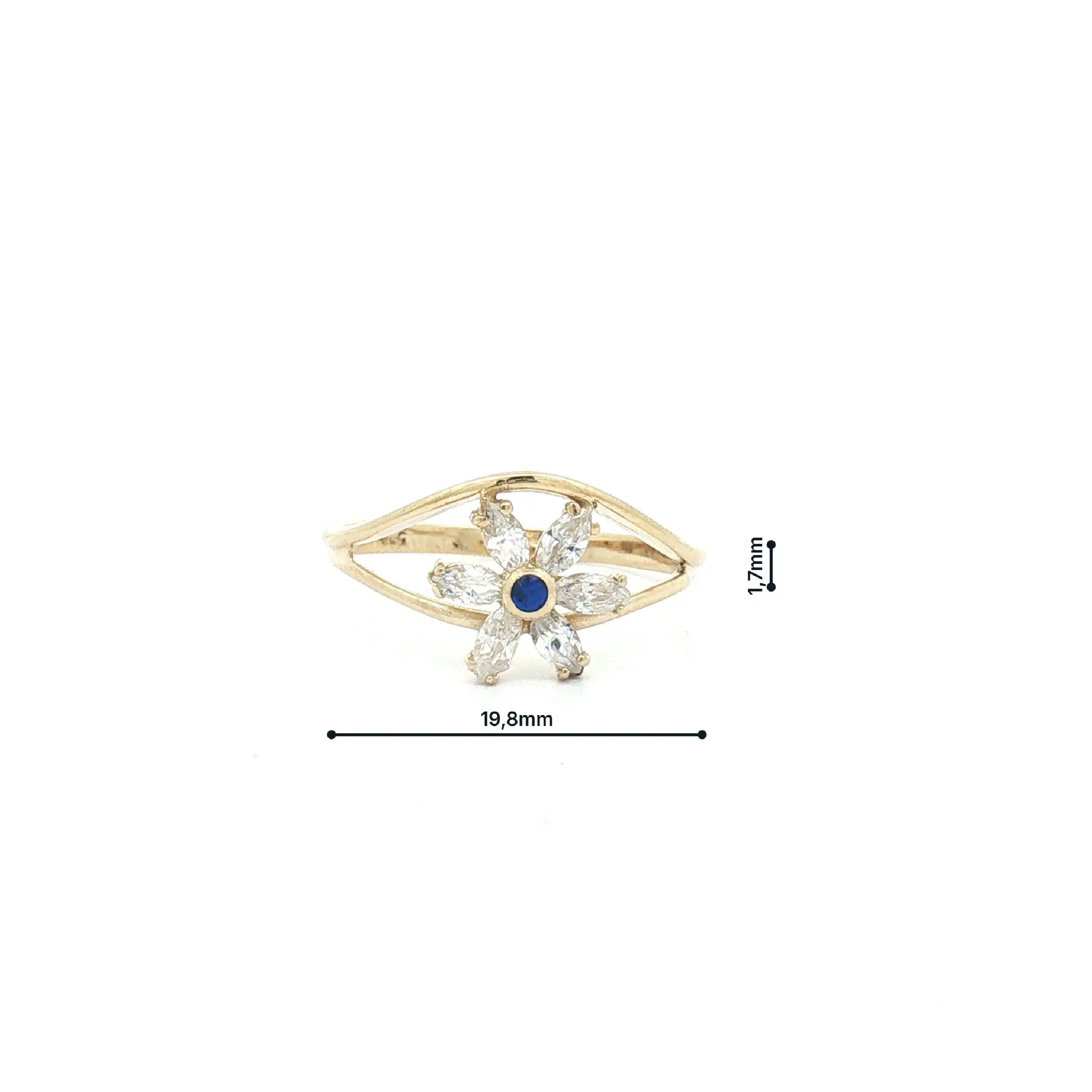 Ring Gelbgold mit Zirkonia Blume