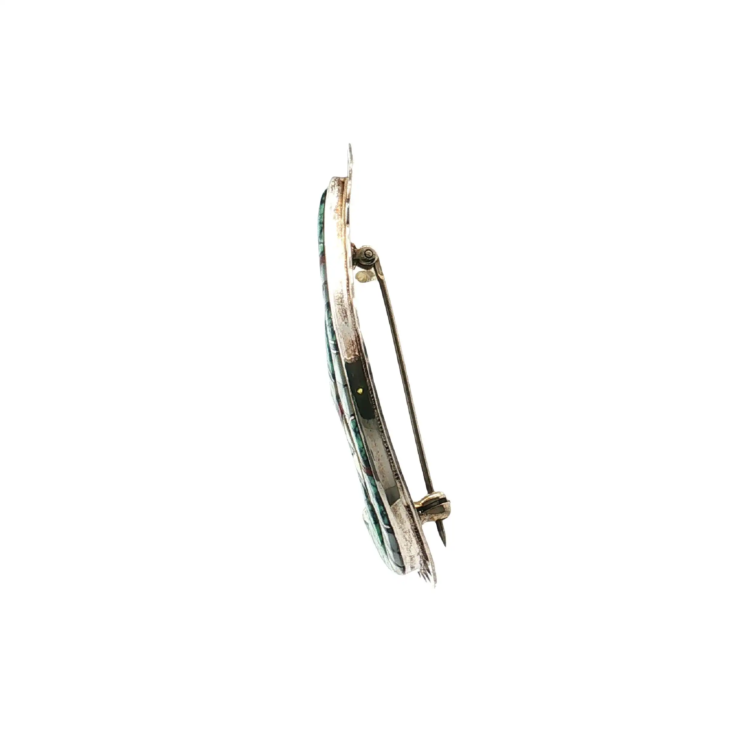 Brosche Silber mit Mosaik Brosche Silber mit Mosaik
