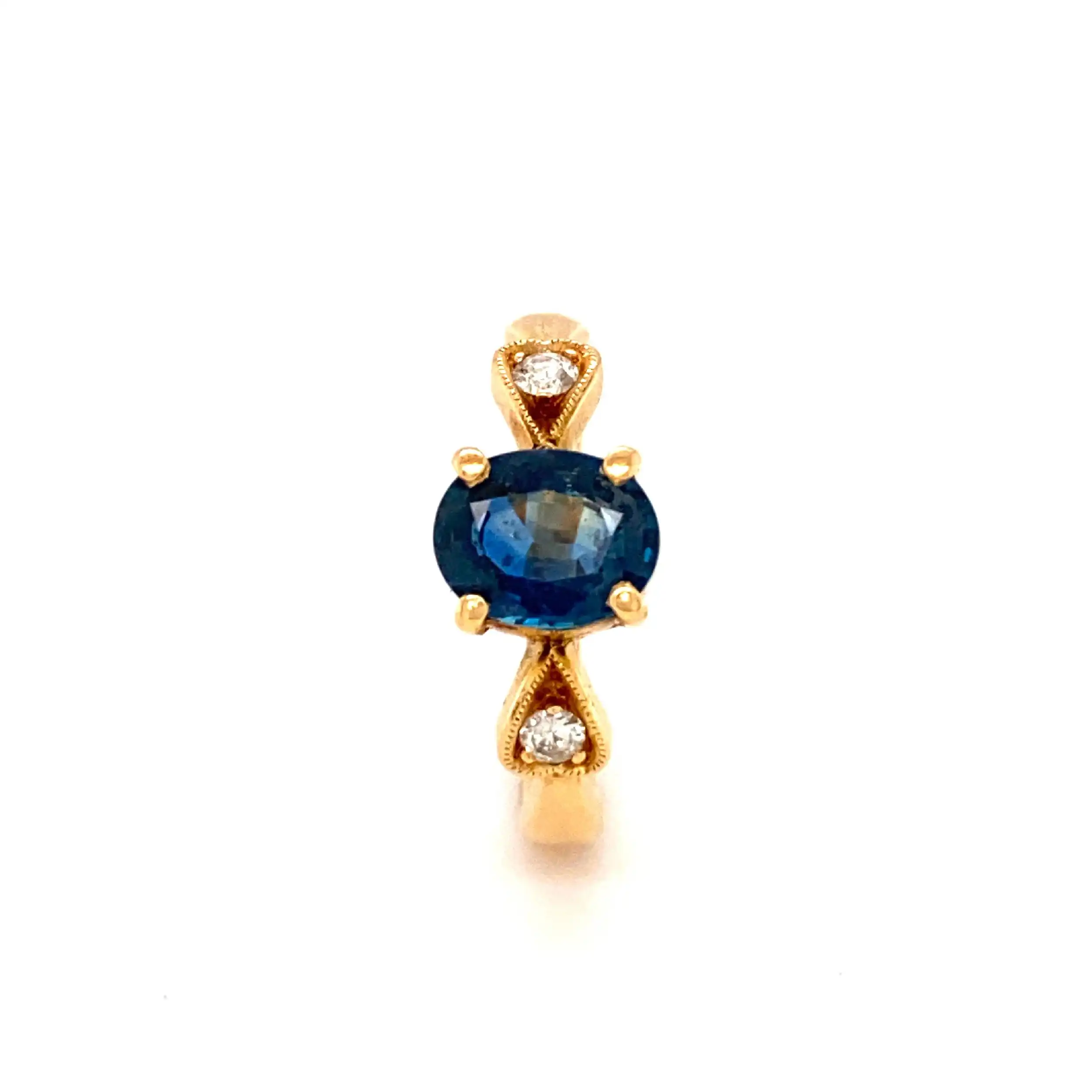 Ring Gelbgold mit Saphir und Brillanten, mit Expertise von EPL Ring Gelbgold mit Saphir und Brillanten, mit Expertise von EPL