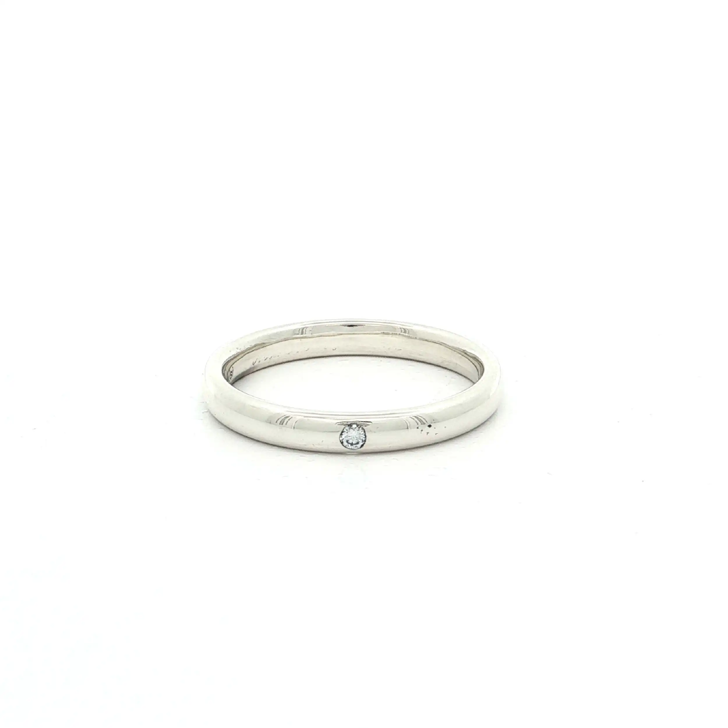 Ring Weißgold mit Brillant, graviert mit 0,03ct W/Si