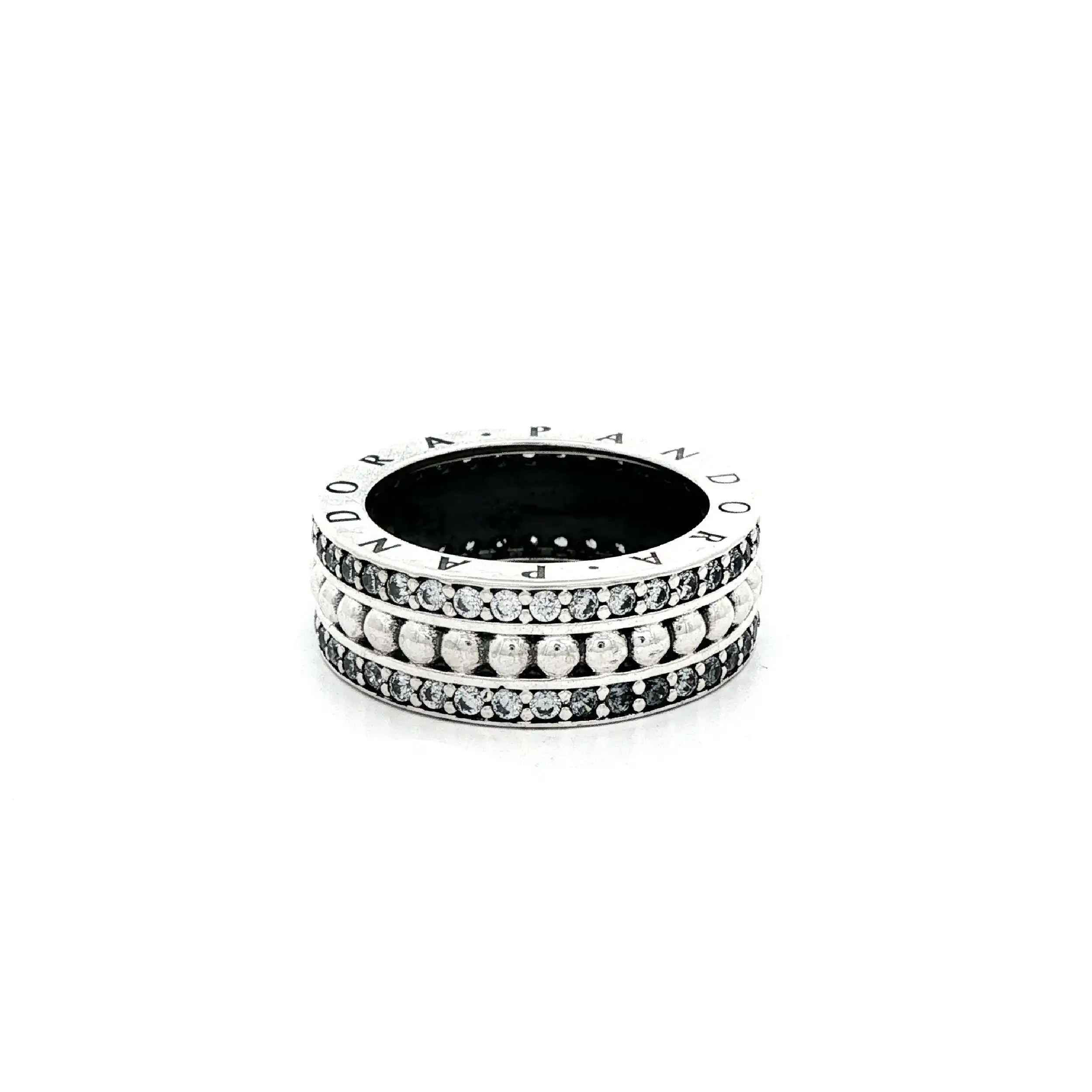 Ring Silber Pandora mit Kugeln und Zirkonia
