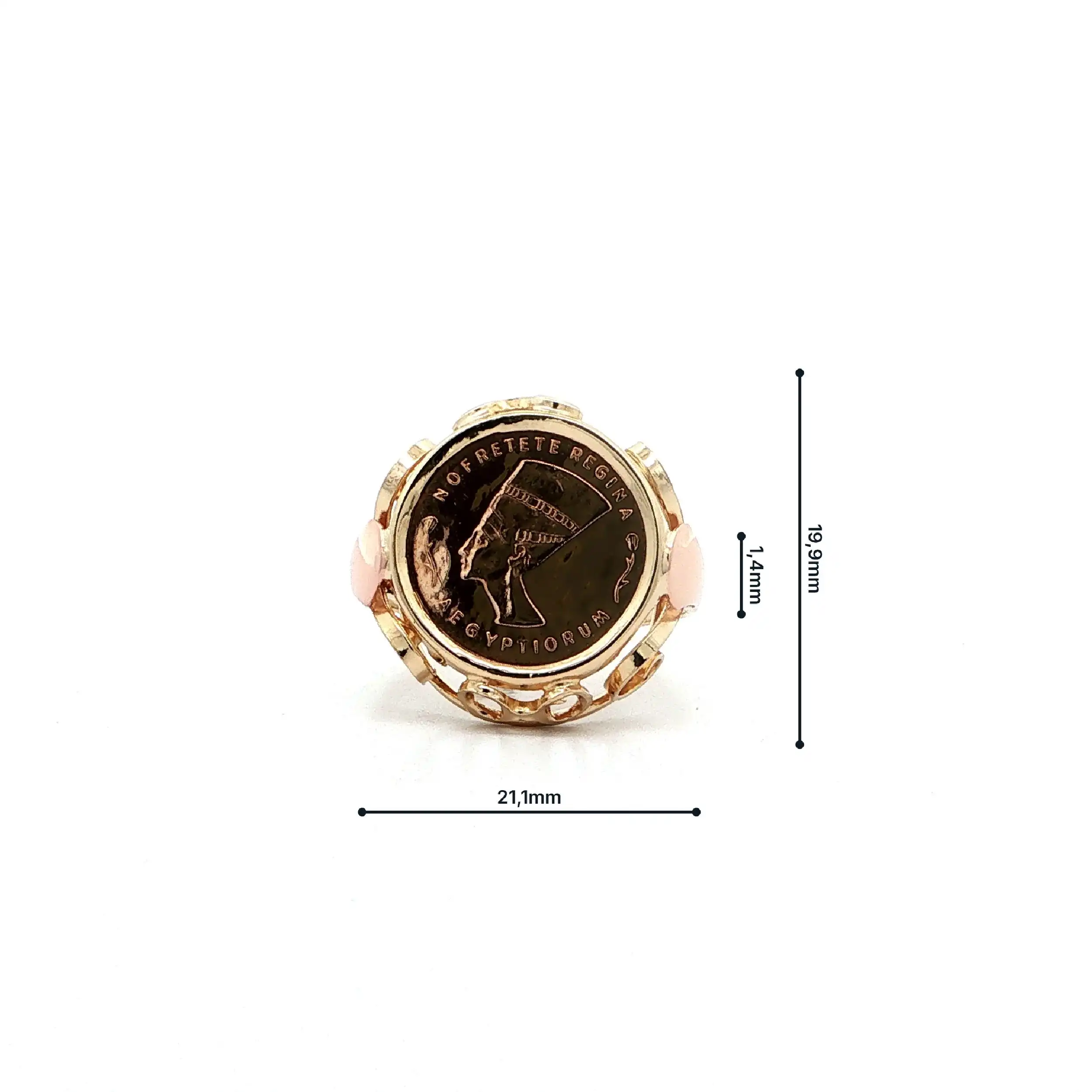 Ring Bicolor mit Münze Nofretete Ring Bicolor mit Münze Nofretete