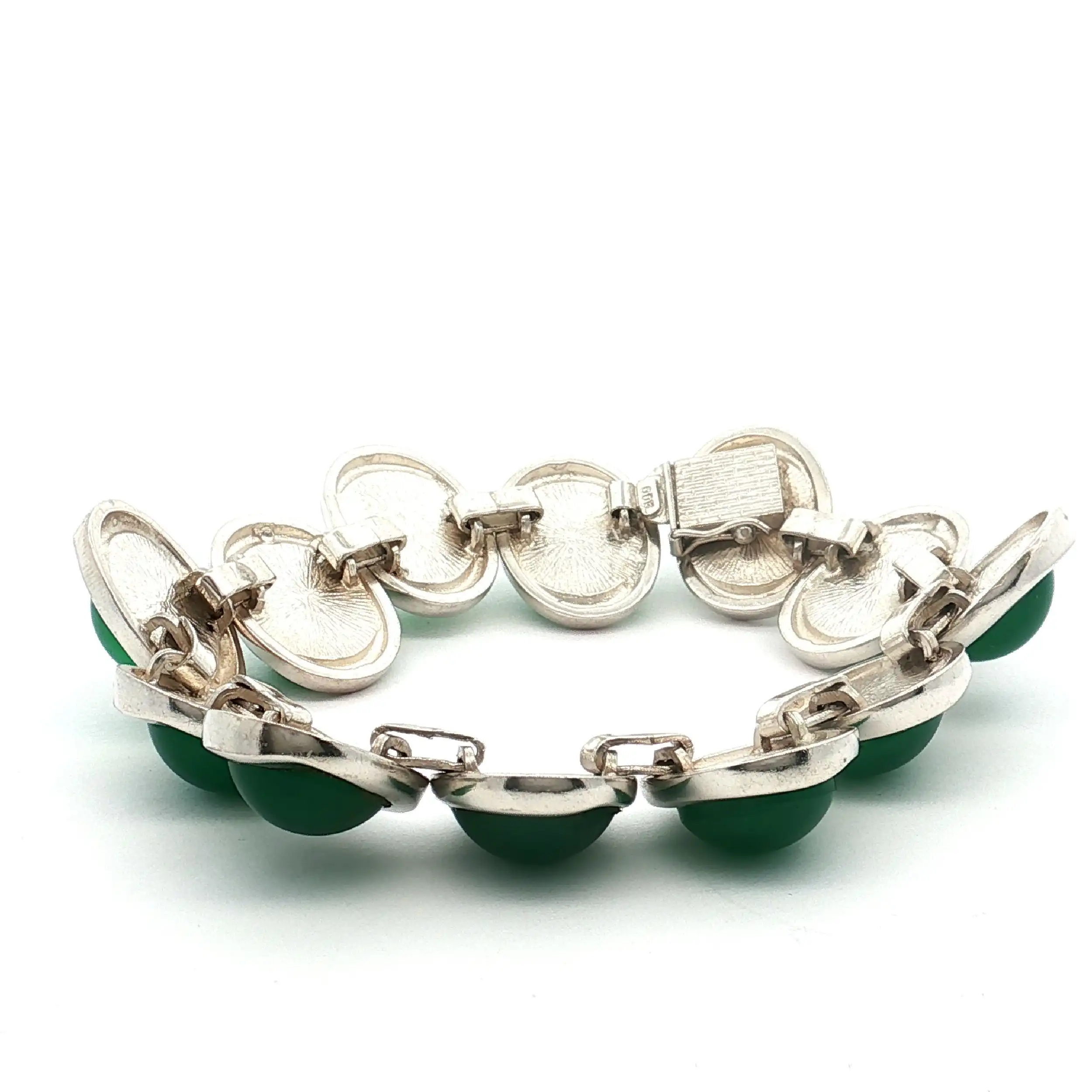 Armband Silber mit grünen Steinen