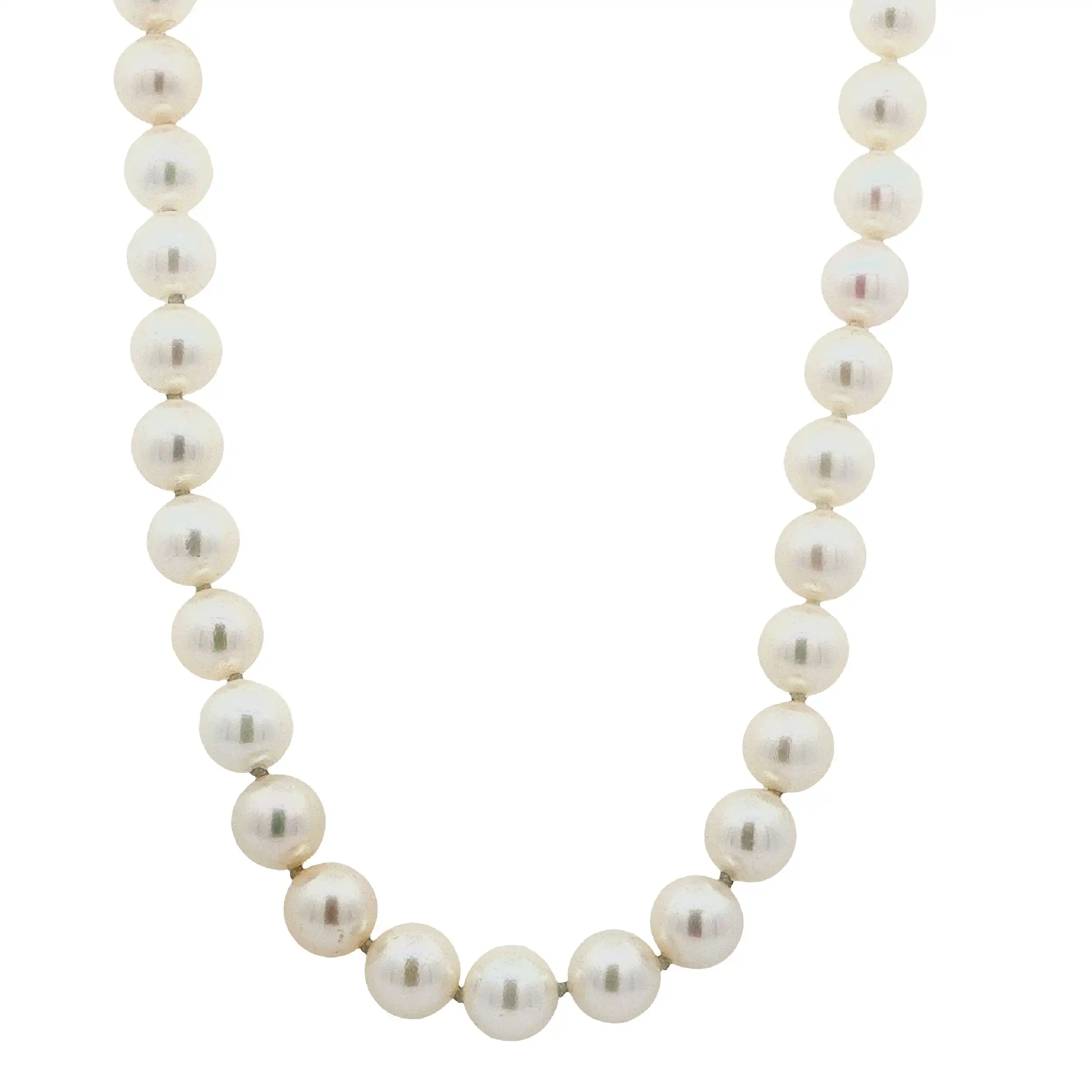 Perlenkette mit Weißgoldschließe & Brillanten Perlenkette mit Weißgoldschließe & Brillanten
