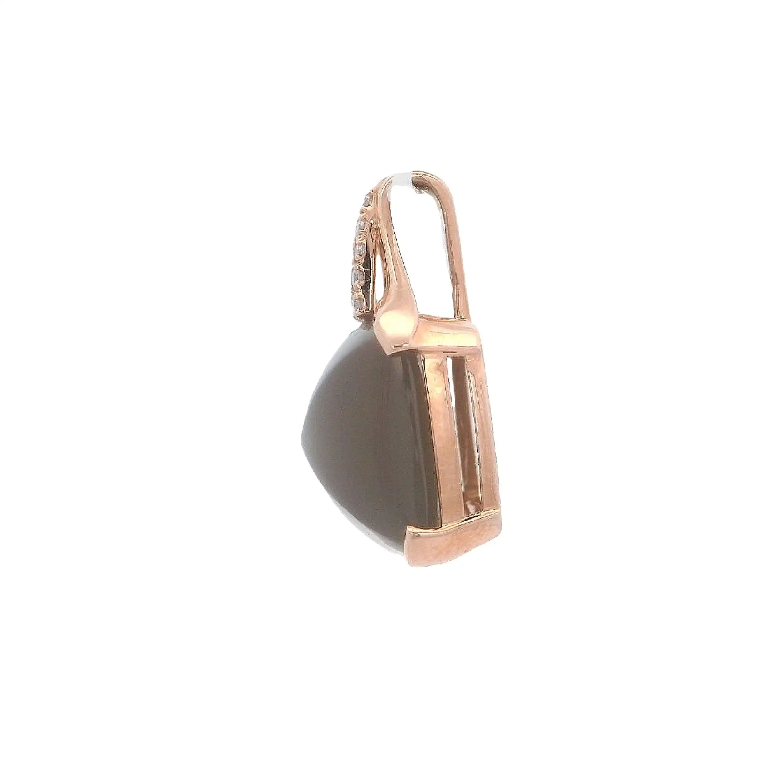 Anhänger Roségold mit Mondstein Cabochon und Brillanten