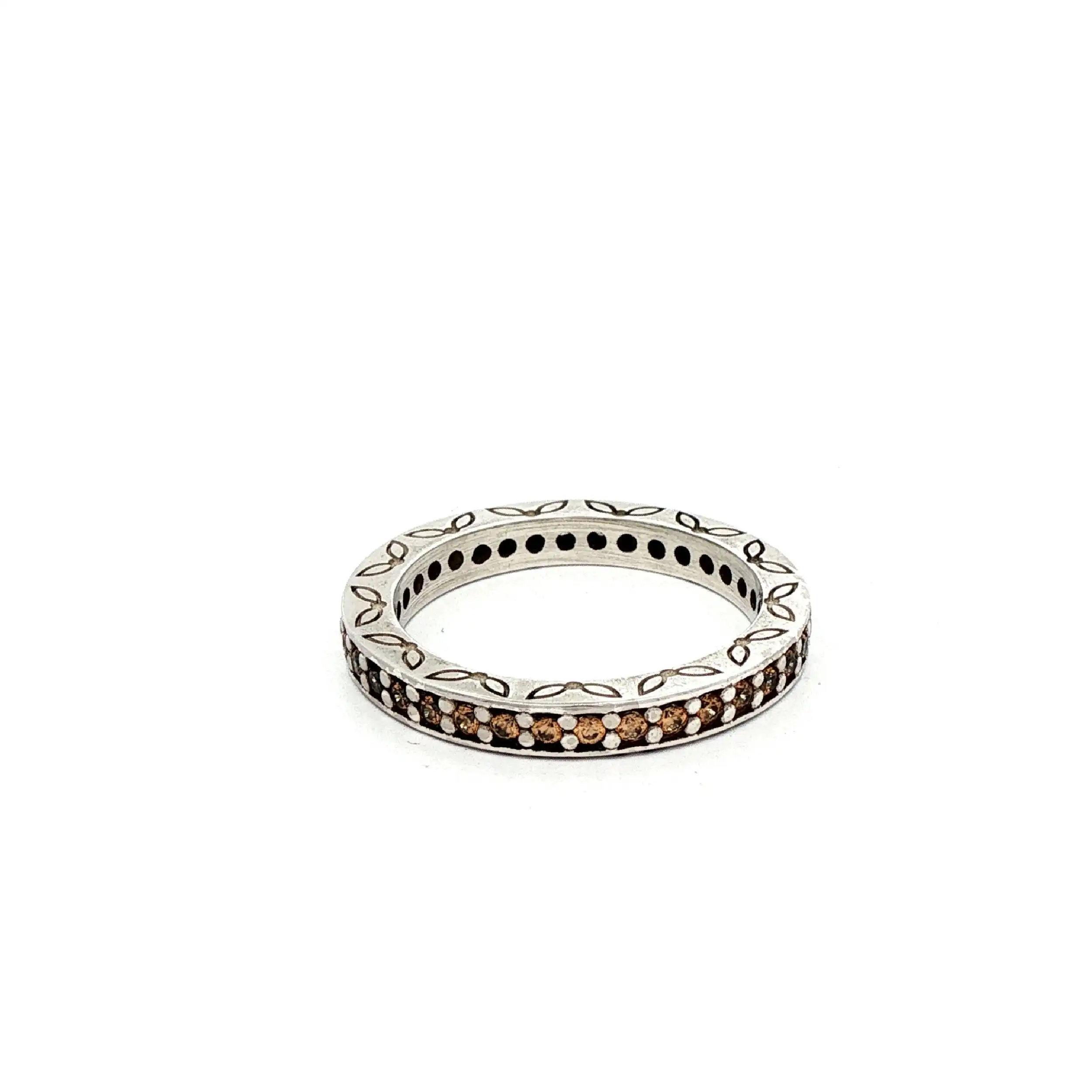 Memoryring Silber mit bernsteinfarbenen Zirkonia von Pandora