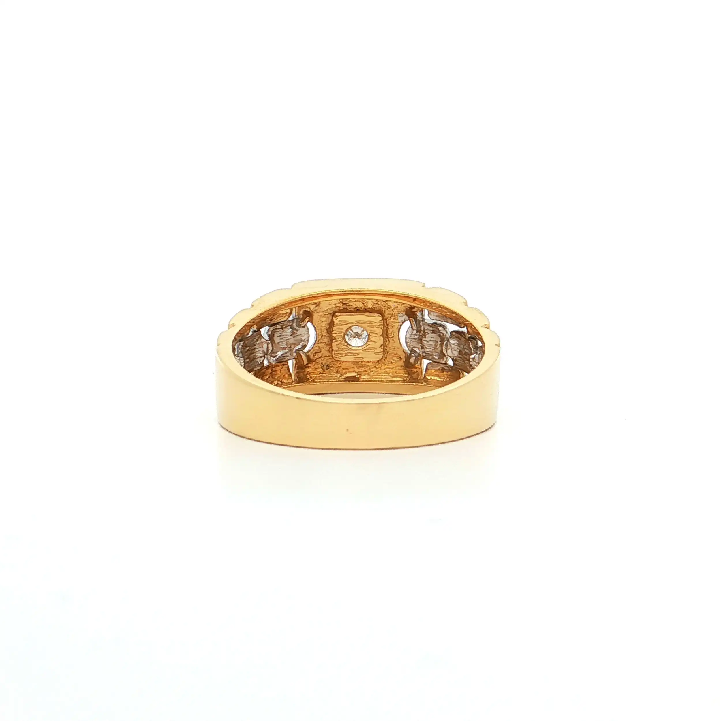 Ring Bicolor mit Brillant, graviert mit 0,07ct