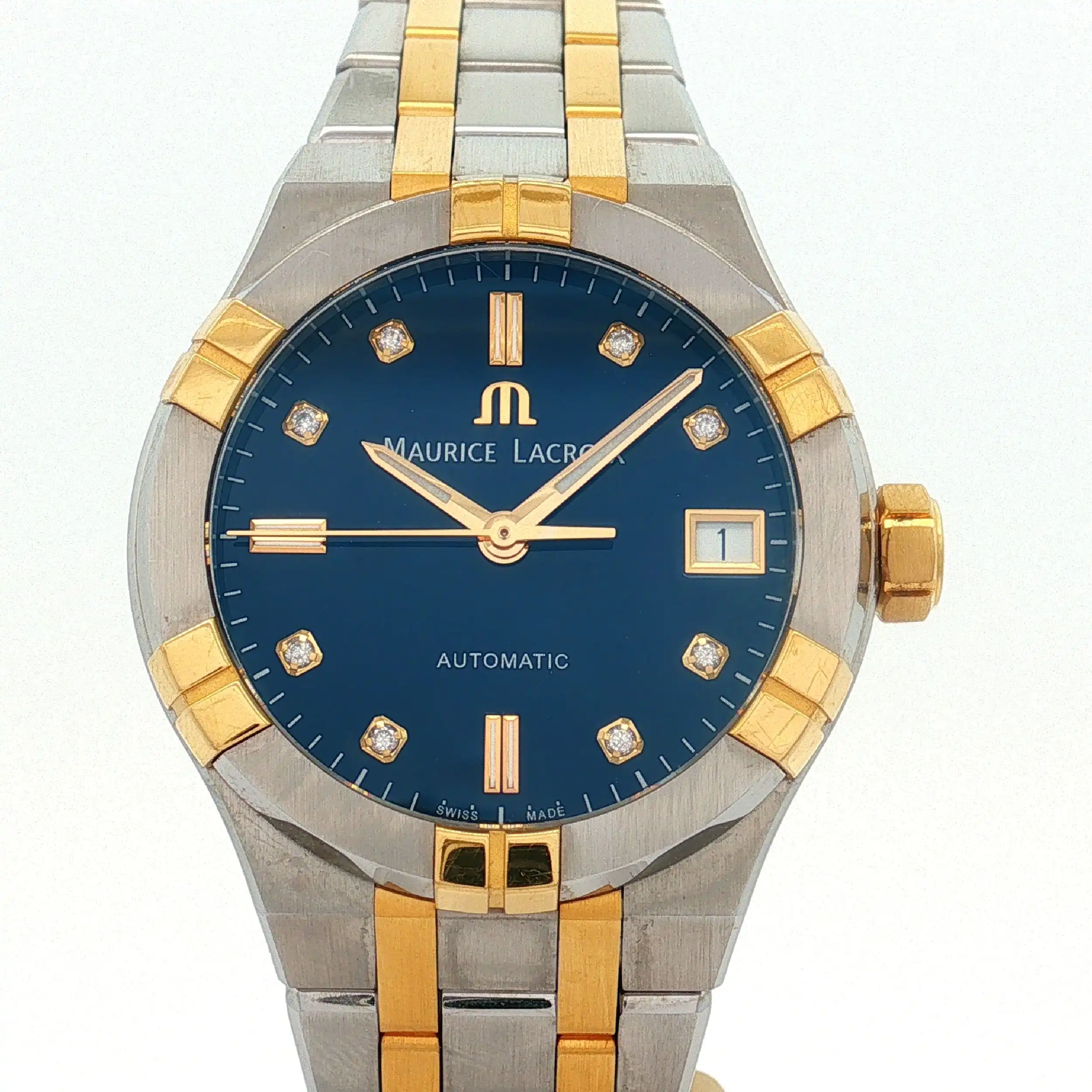 Damenuhr Maurice Lacroix Aikon Automatik Stahl Gold mit Ersatzgliedern Damenuhr Maurice Lacroix Aikon Automatik Stahl Gold mit Ersatzgliedern
