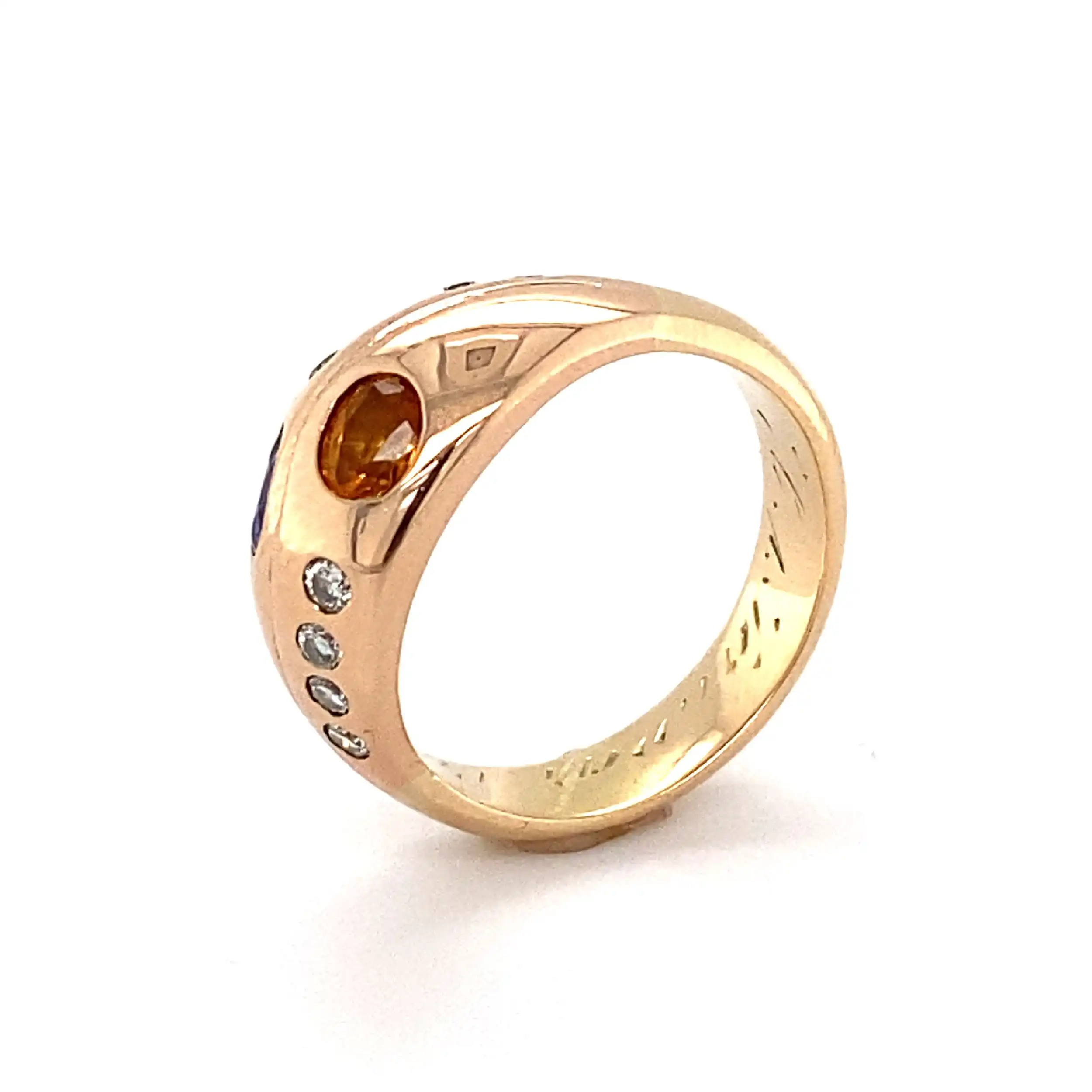Ring Rotgold mit Brillanten und Farbsteinen Ring Rotgold mit Brillanten und Farbsteinen