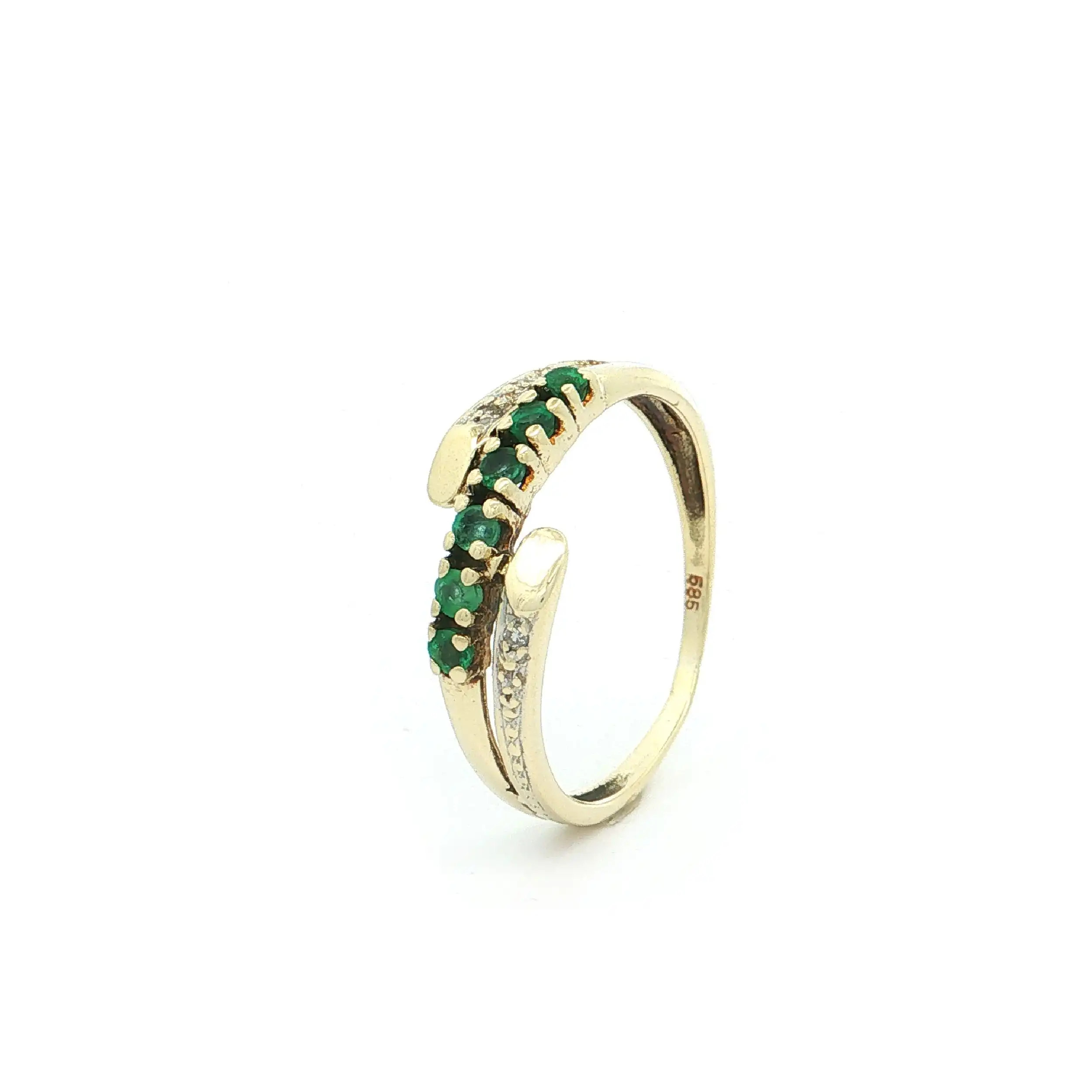 Ring Bicolor mit Smaragden und Diamanten