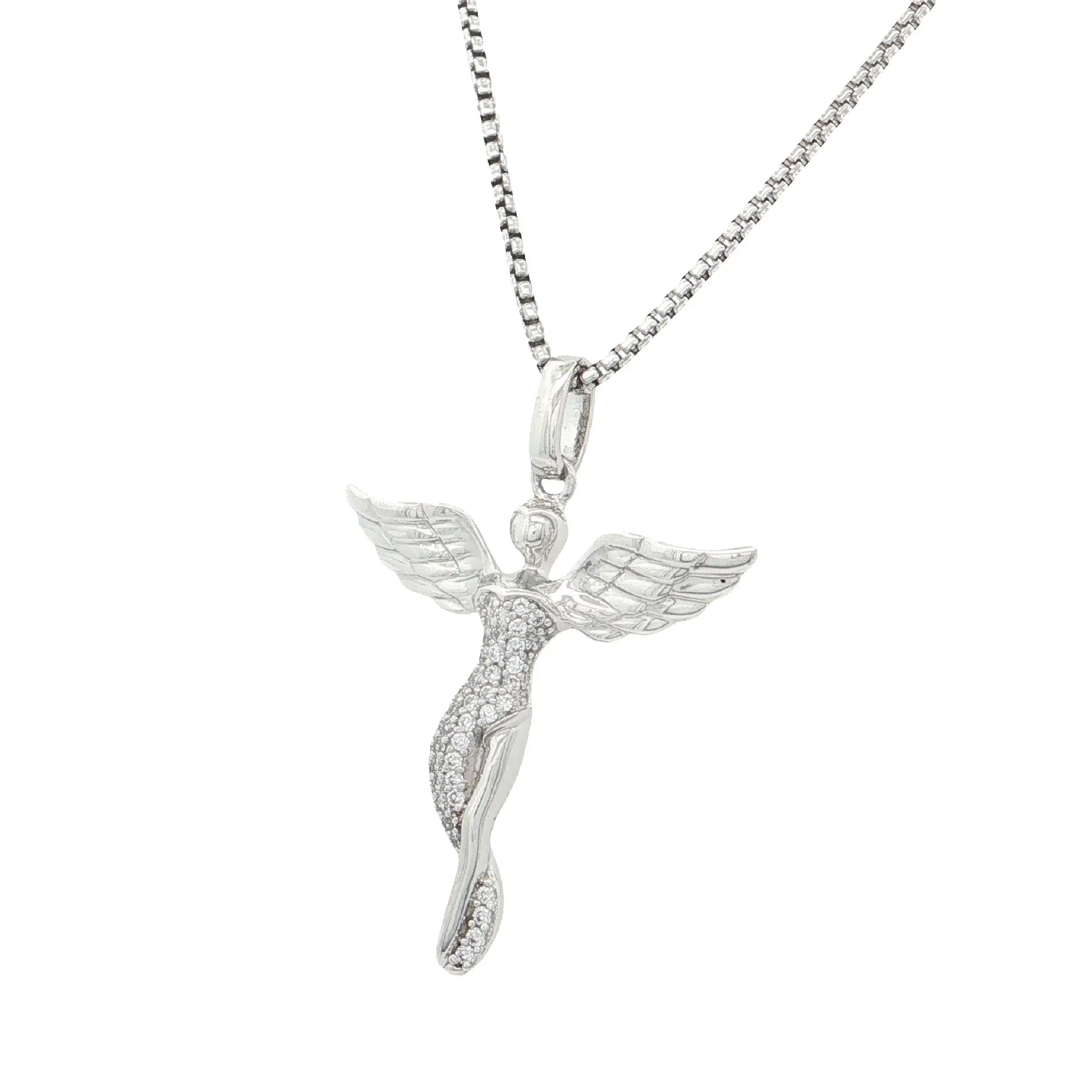 Kette Silber mit Anhänger "Engel" mit Zirkonia Kette Silber mit Anhänger "Engel" mit Zirkonia