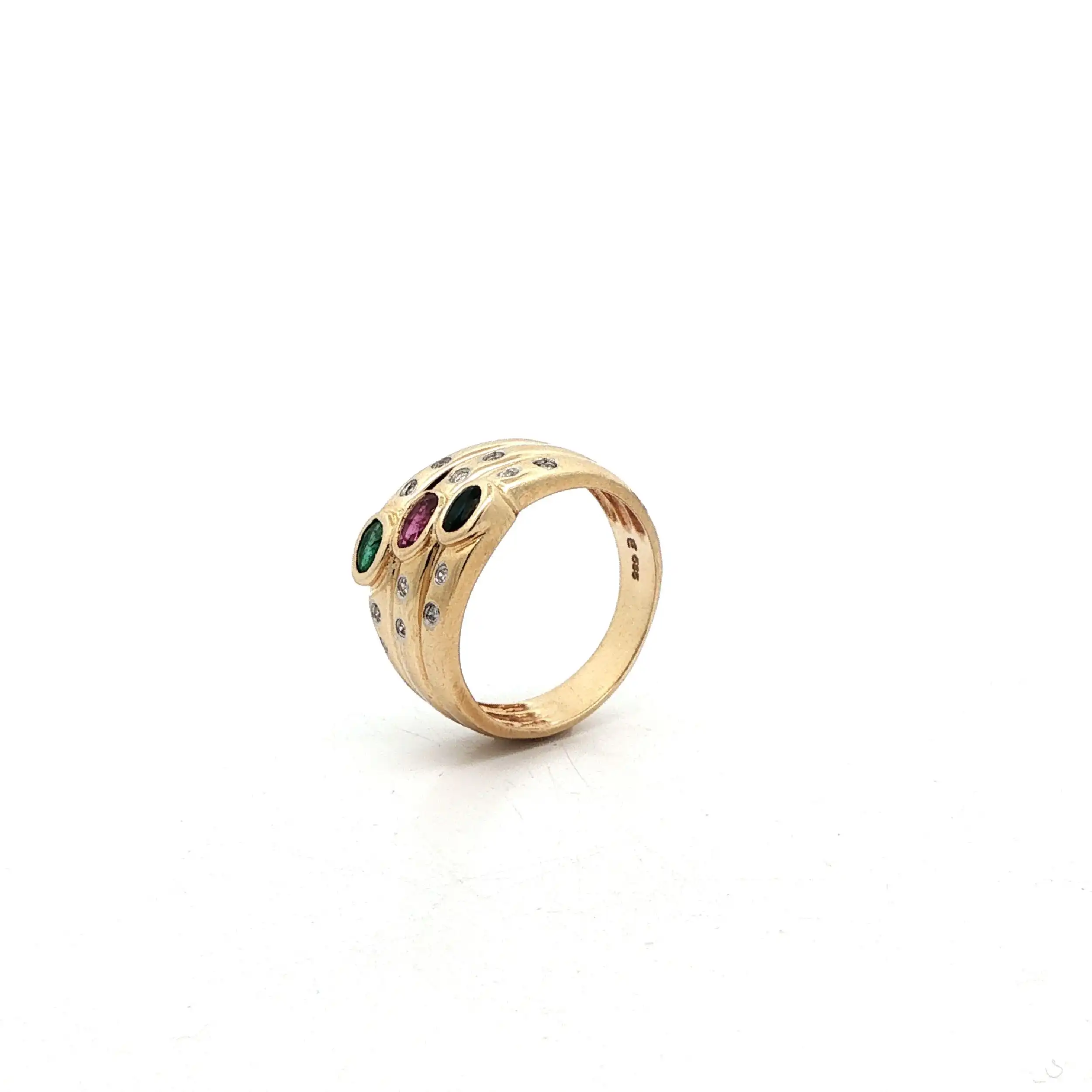 Ring Gelbgold mit Diamanten und bunten Farbsteinen Ring Gelbgold mit Diamanten und bunten Farbsteinen