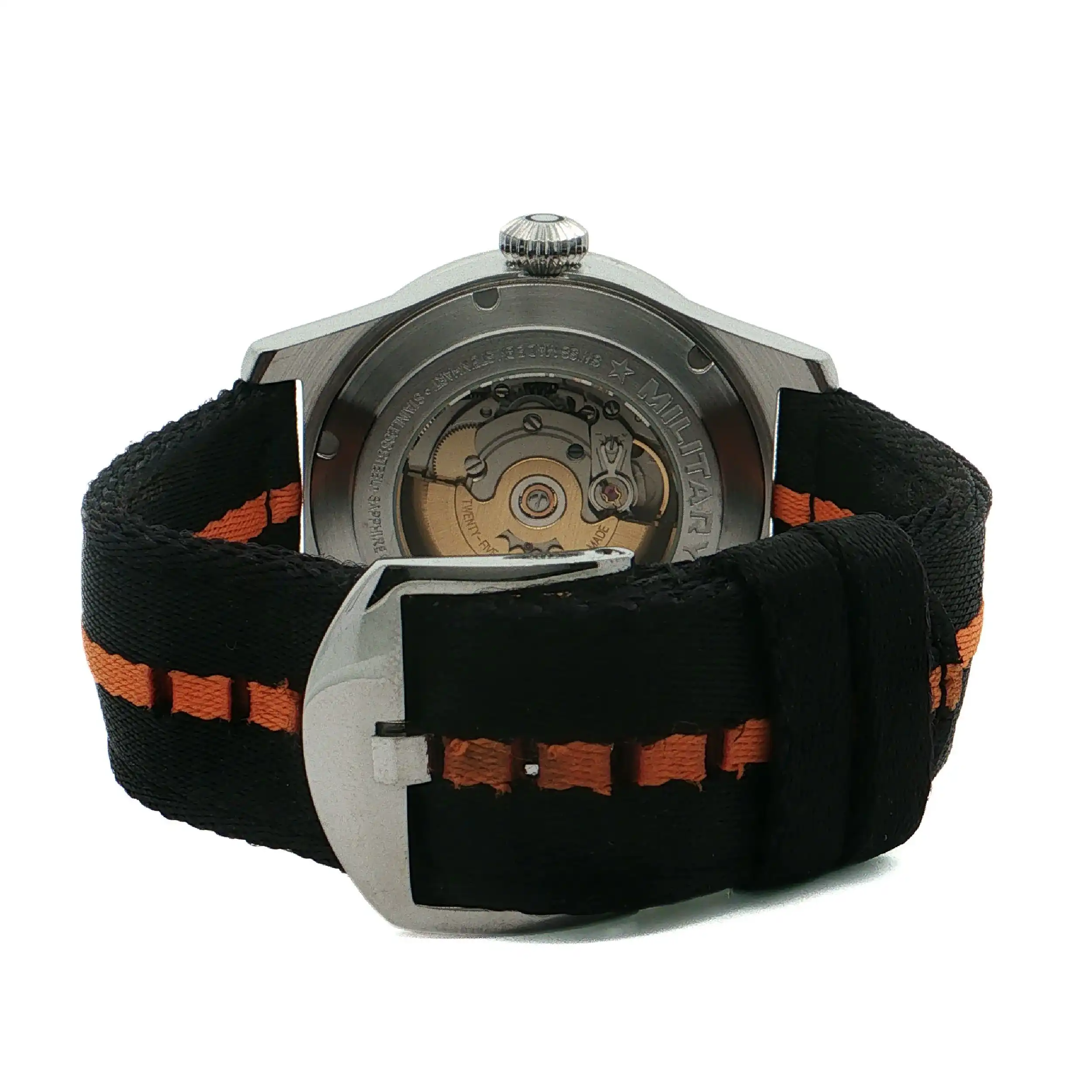 Herrenuhr Steinhart Military Automatic Stahl mit Stoffband