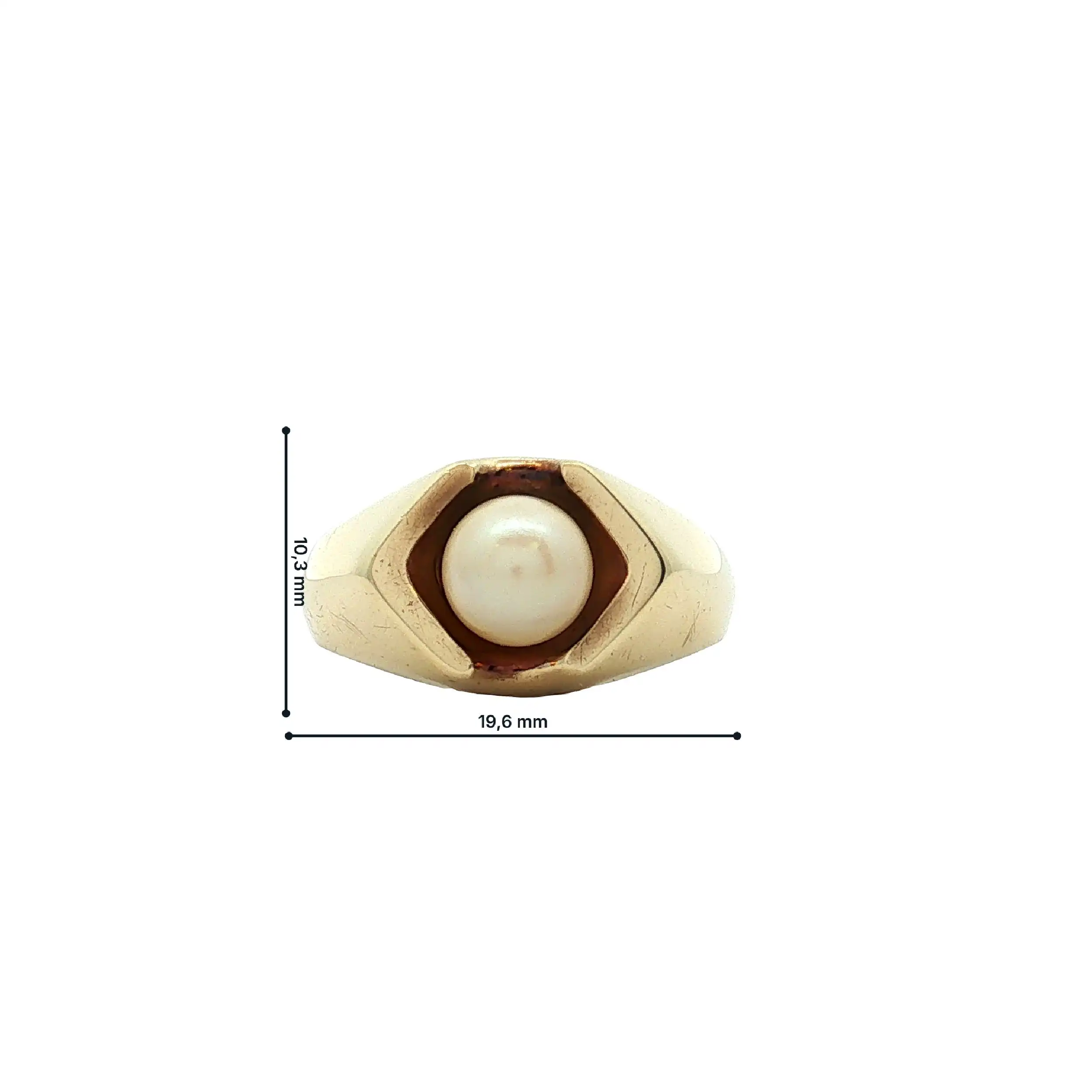 Ring Gelbgold mit Perle