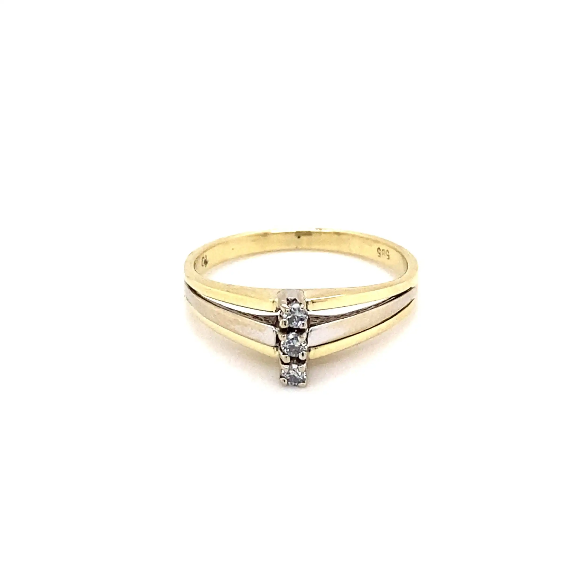 Ring Bicolor mit Brillanten, graviert mit 0,10ct Ring Bicolor mit Brillanten, graviert mit 0,10ct