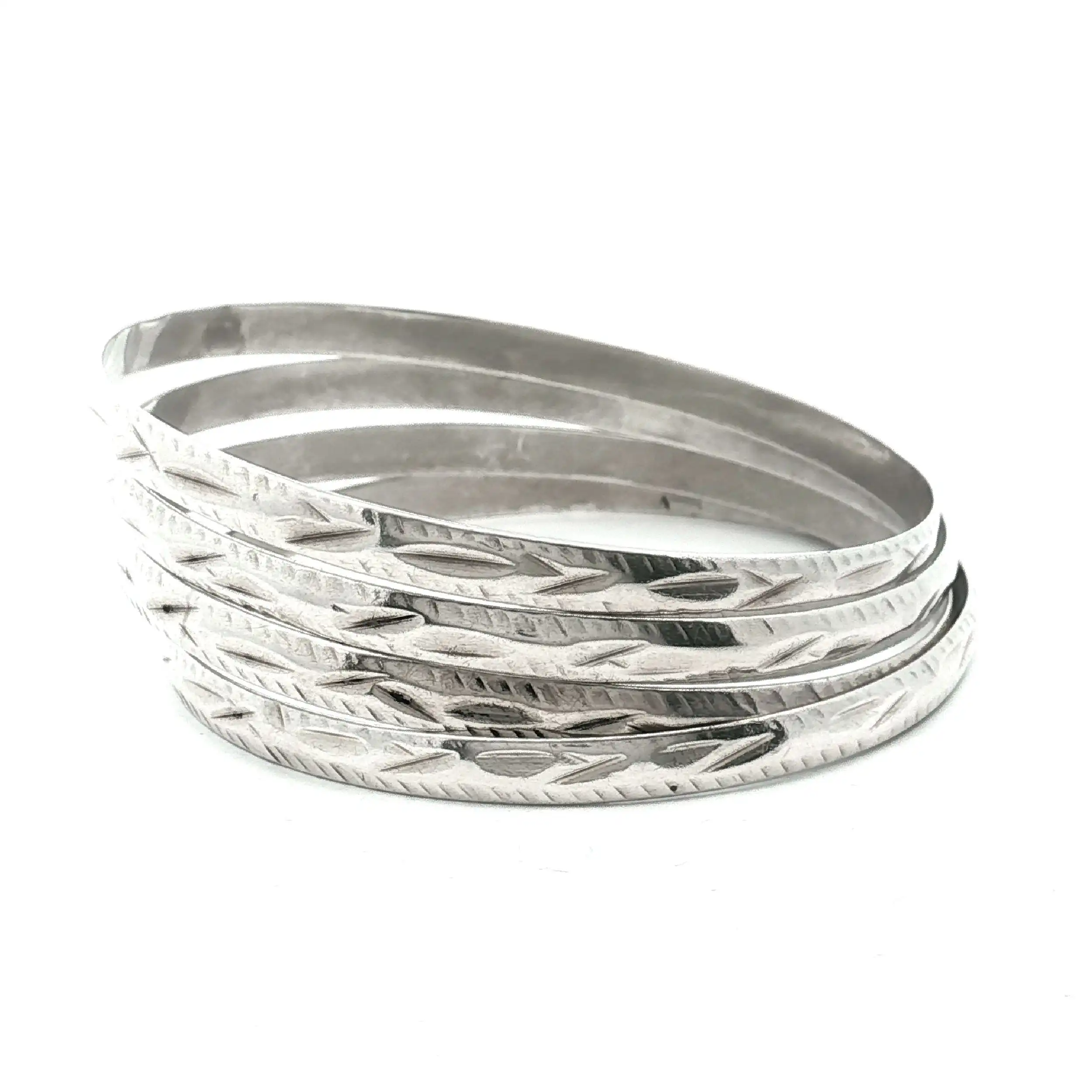 4 Armreifen Silber