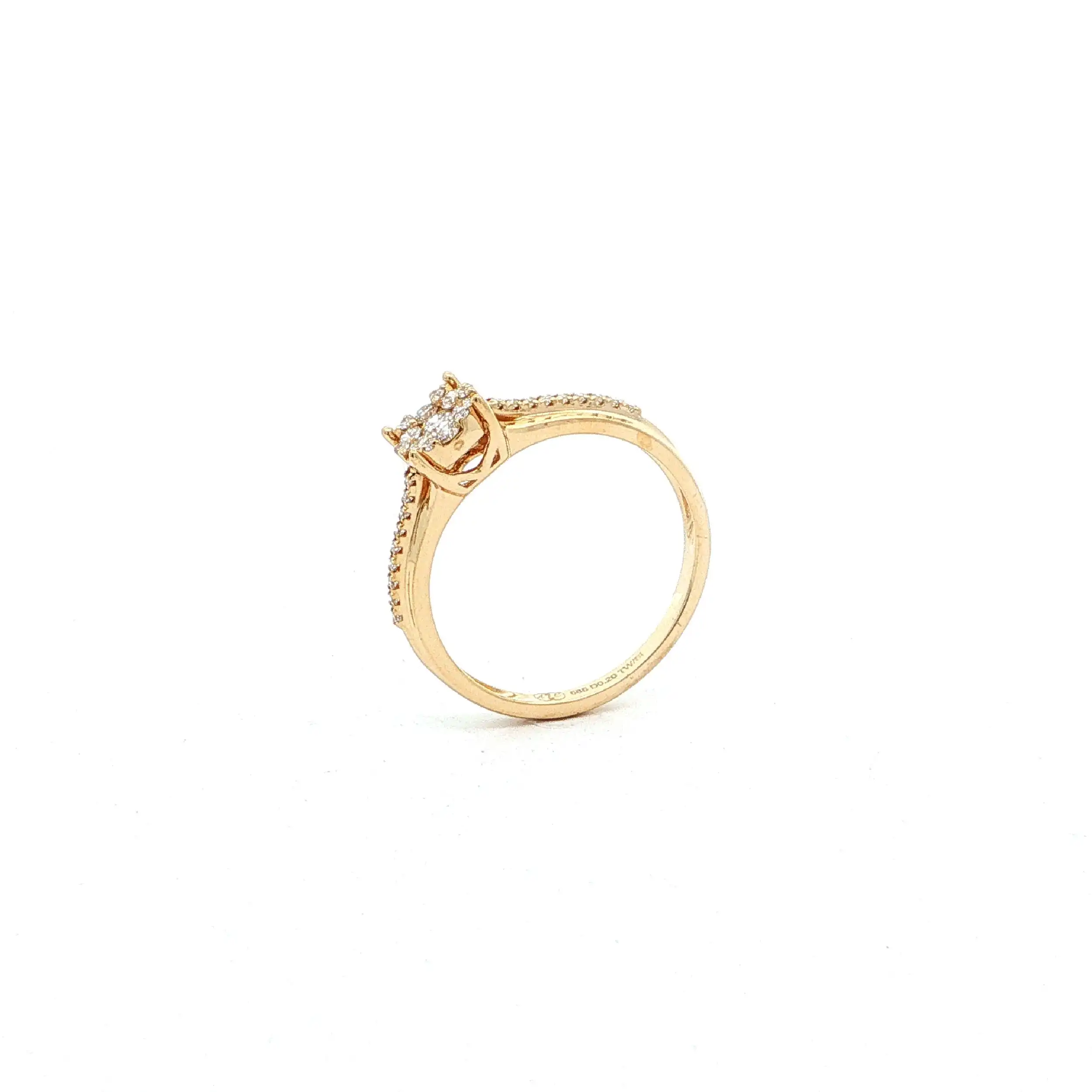 Ring Gelbgold mit Brillanten, graviert mit 0,20ct. TW/SI Ring Gelbgold mit Brillanten, graviert mit 0,20ct. TW/SI