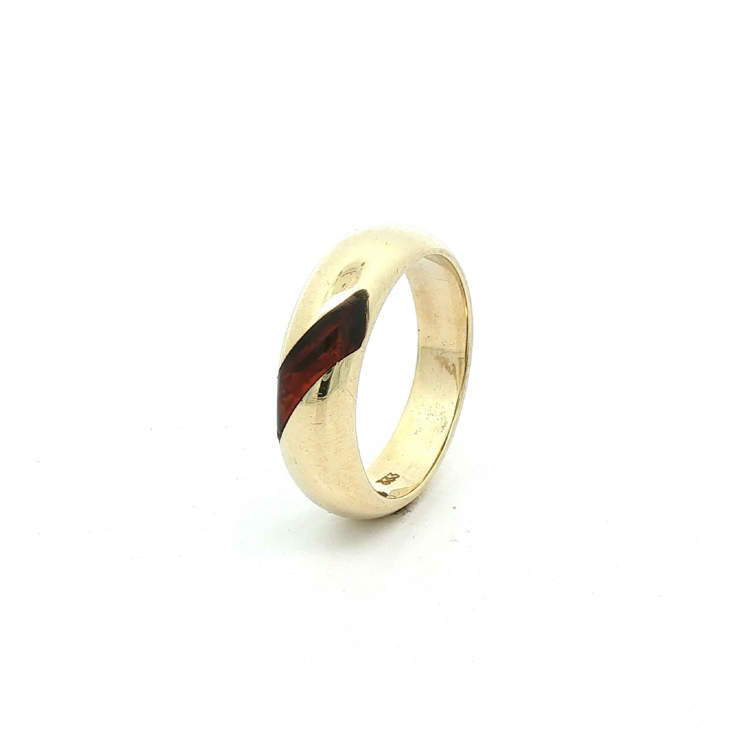 Ring Gelgold mit braunem Farbstein