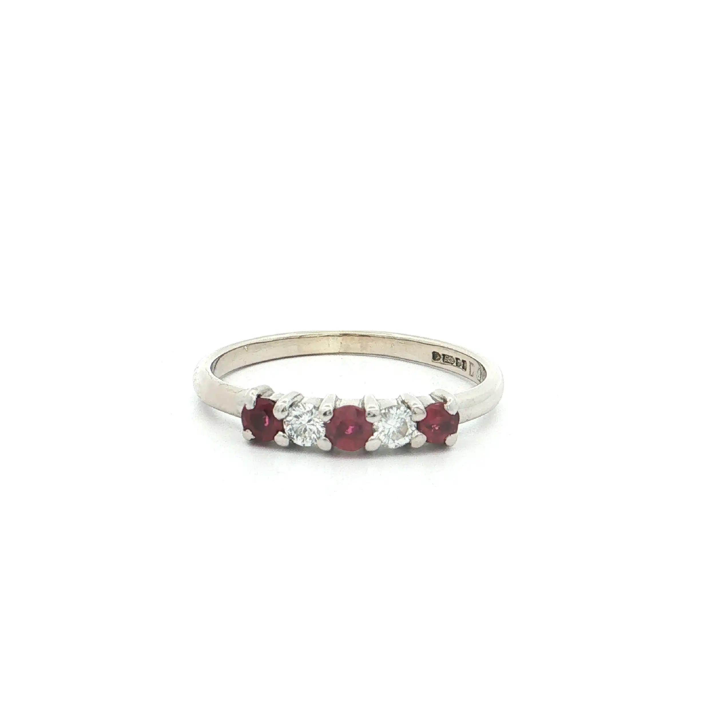 Ring Weißgold mit Rubinen und Brillanten