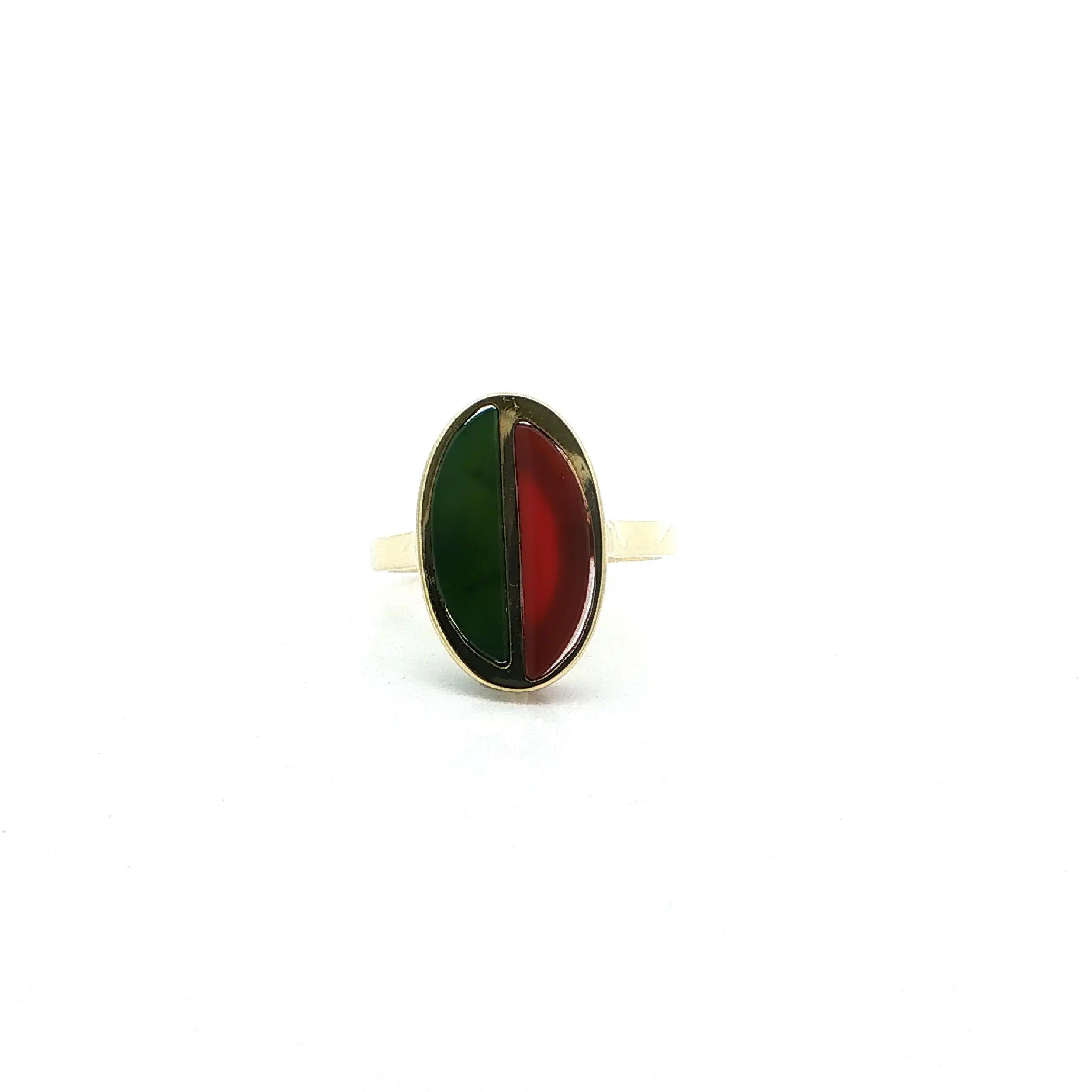 Ring Gelbgold mit Jade & Carneol Ring Gelbgold mit Jade & Carneol
