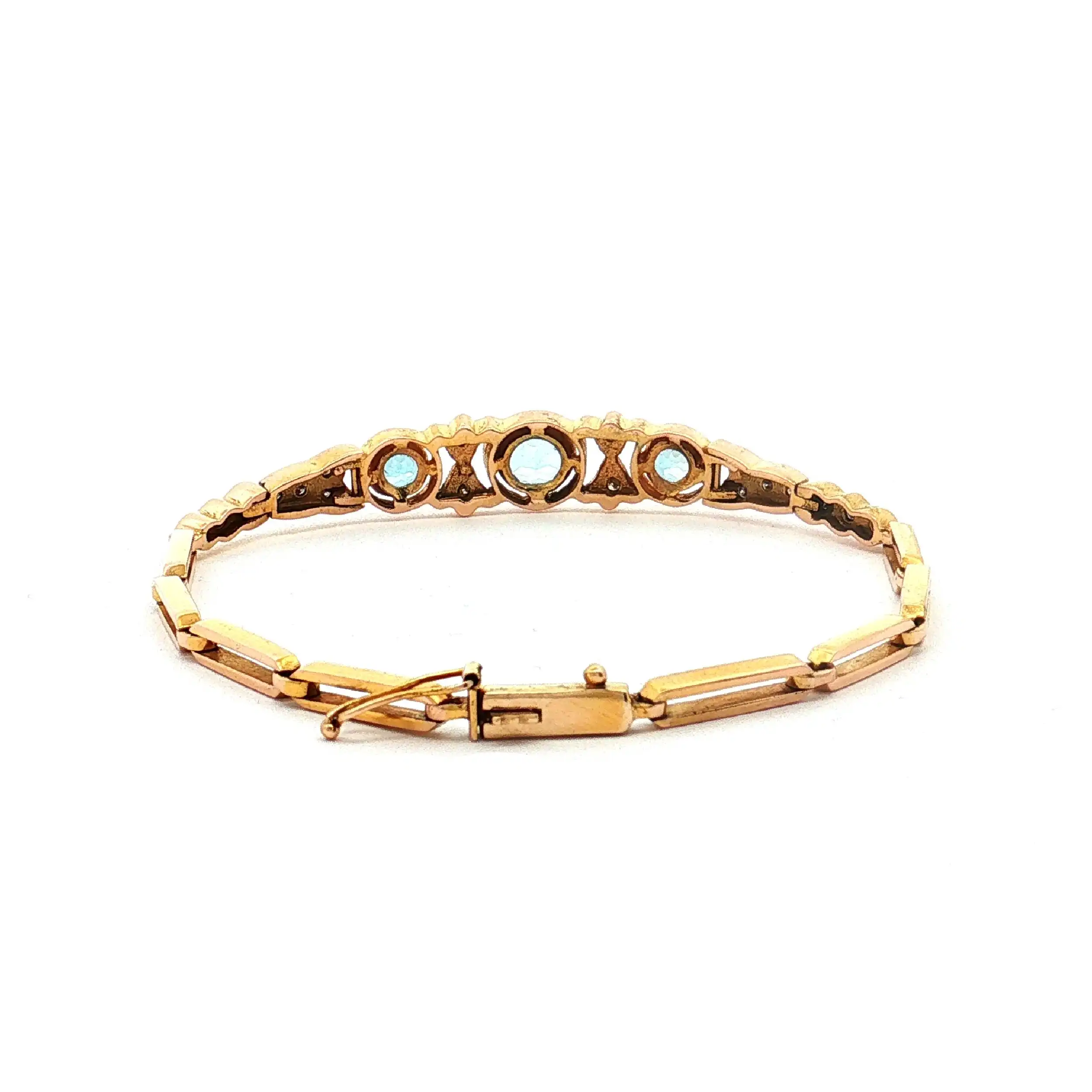 Armband Gelbgold mit Aquamarin und Brillanten