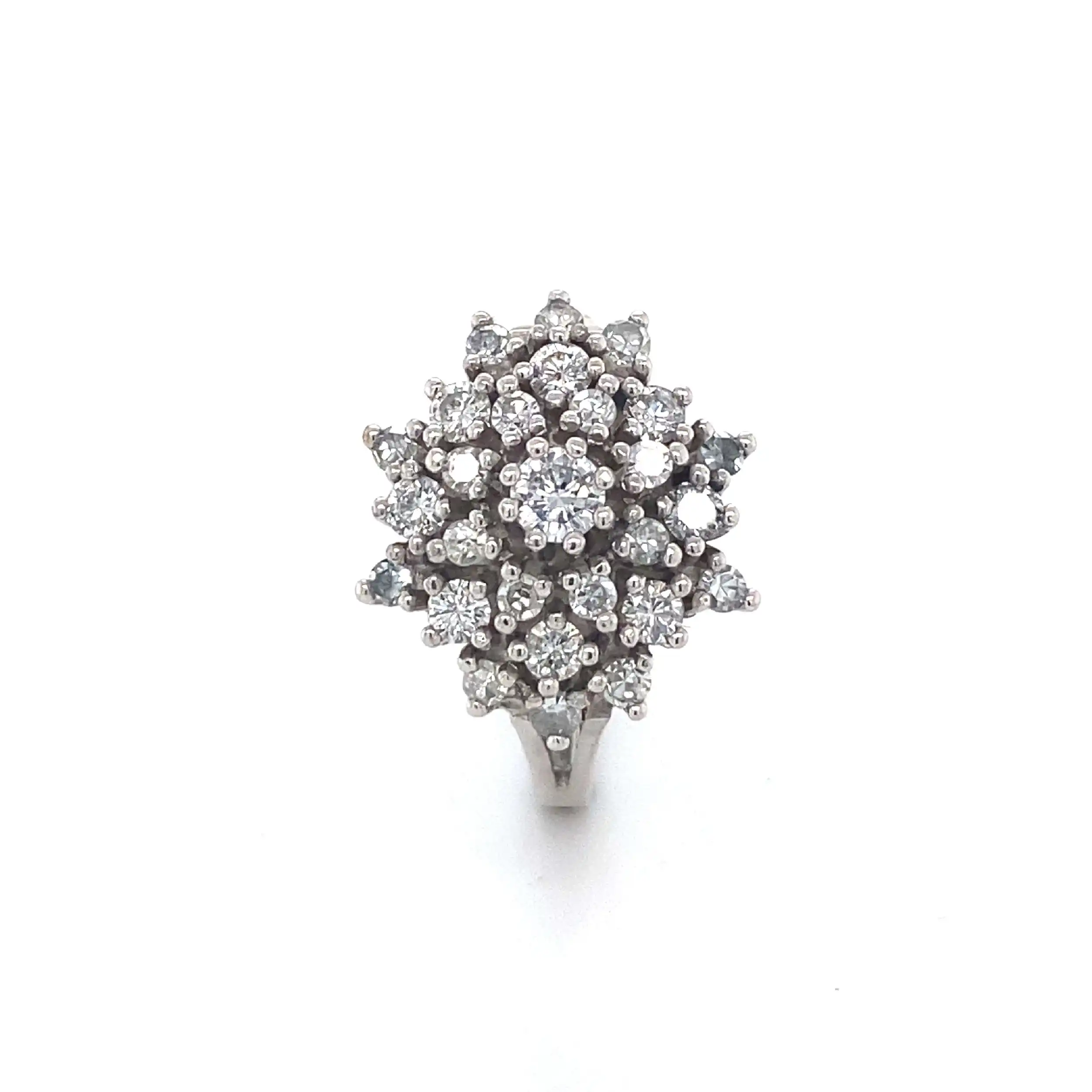 Ring Weißgold mit Brillanten, graviert mit 1,00ct