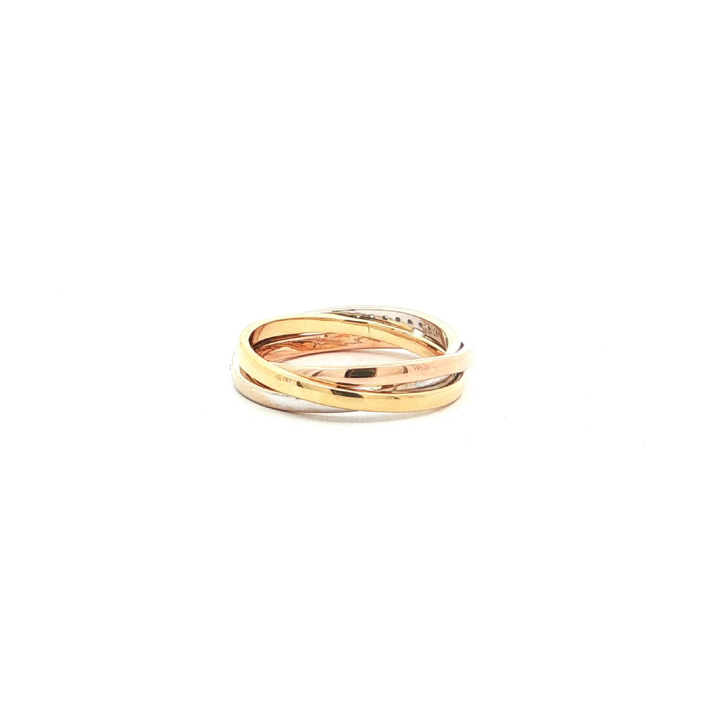 Ring Tricolor mit Brillanten 0,10ct. TW/SI Ring Tricolor mit Brillanten 0,10ct. TW/SI
